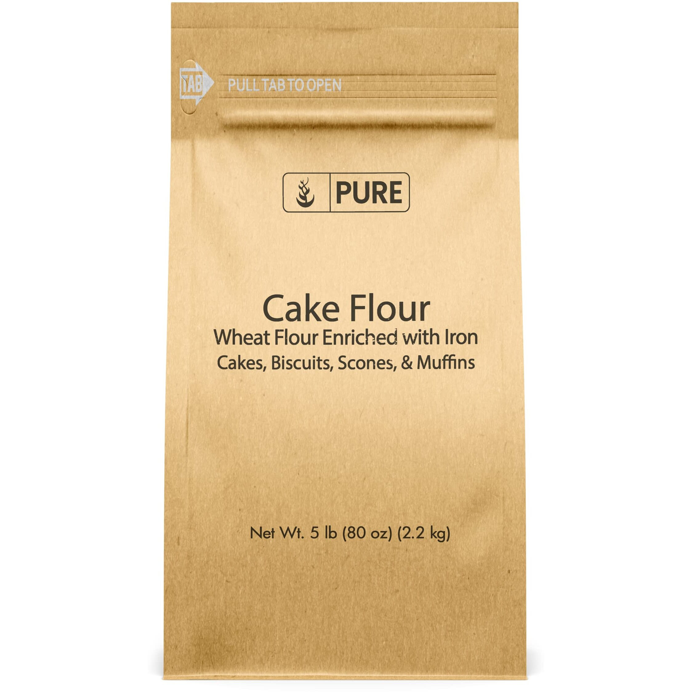 Pure Original Ingredients Cake Flour (5 Lb) Enriched Wheat Flour, Non-Gmo