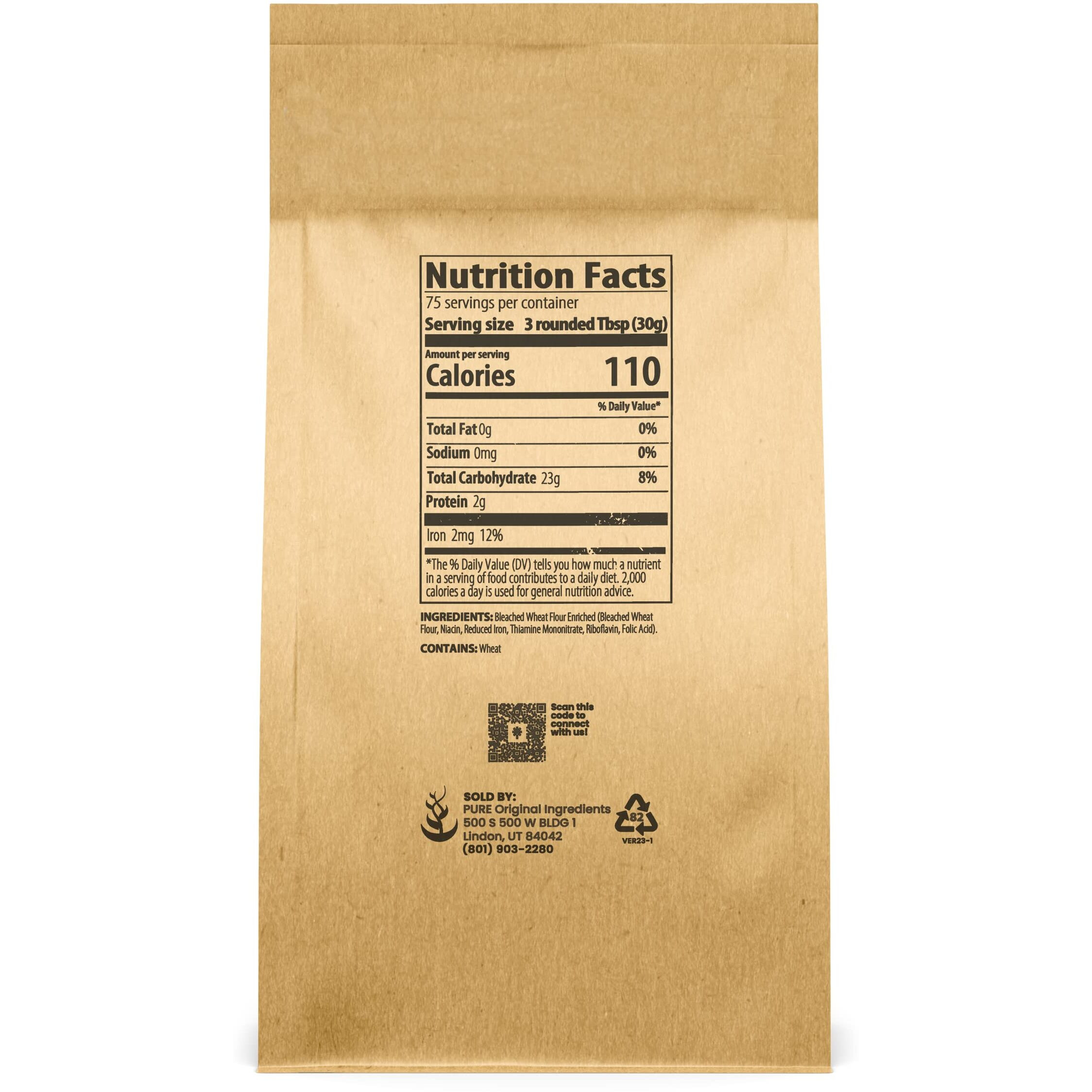 Pure Original Ingredients Cake Flour (5 Lb) Enriched Wheat Flour, Non-Gmo