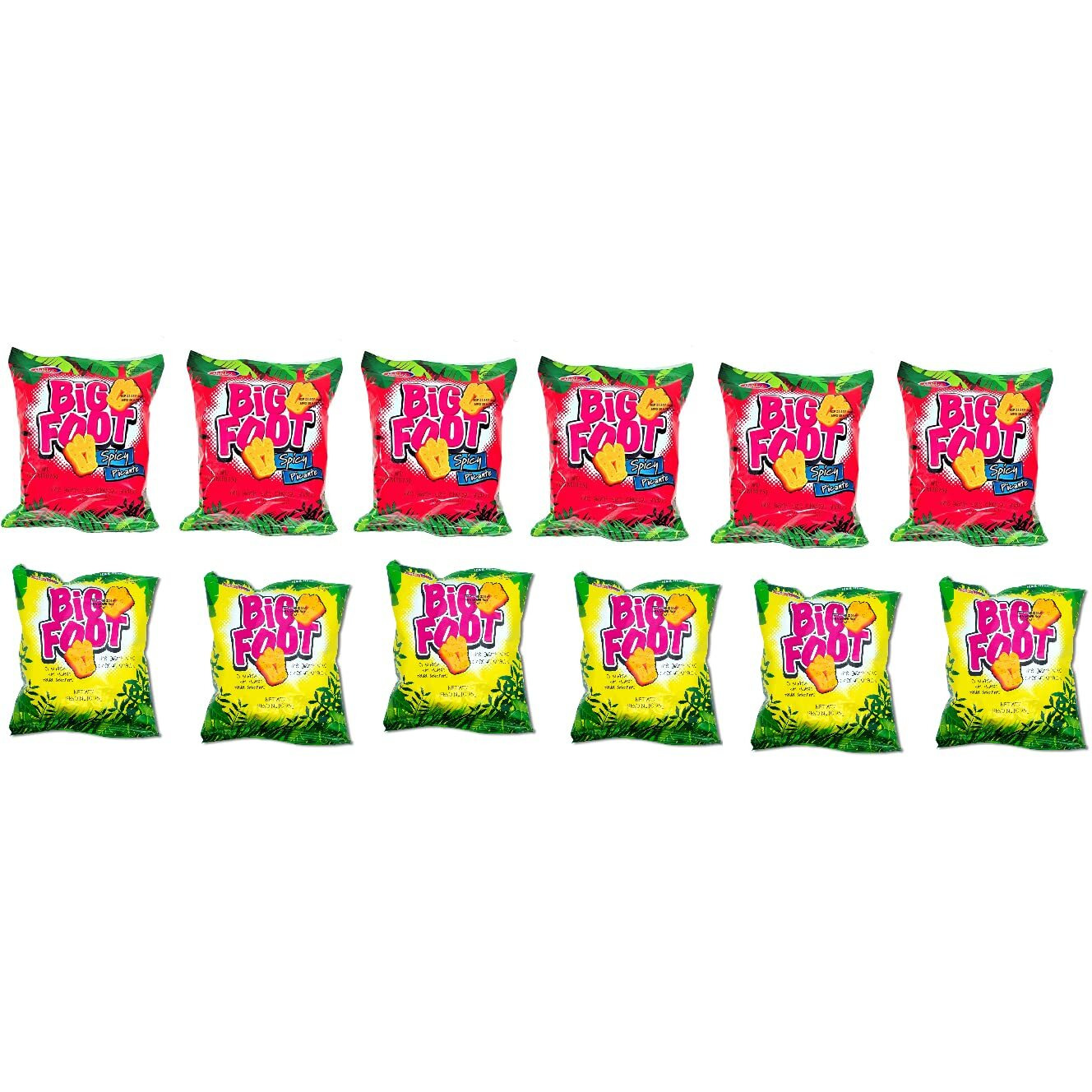 Assorted Holiday Big Foot, The Giant Cheese Snack, 6 Regular And 6 Spicy, 10.5 Oz, Pack Of 12