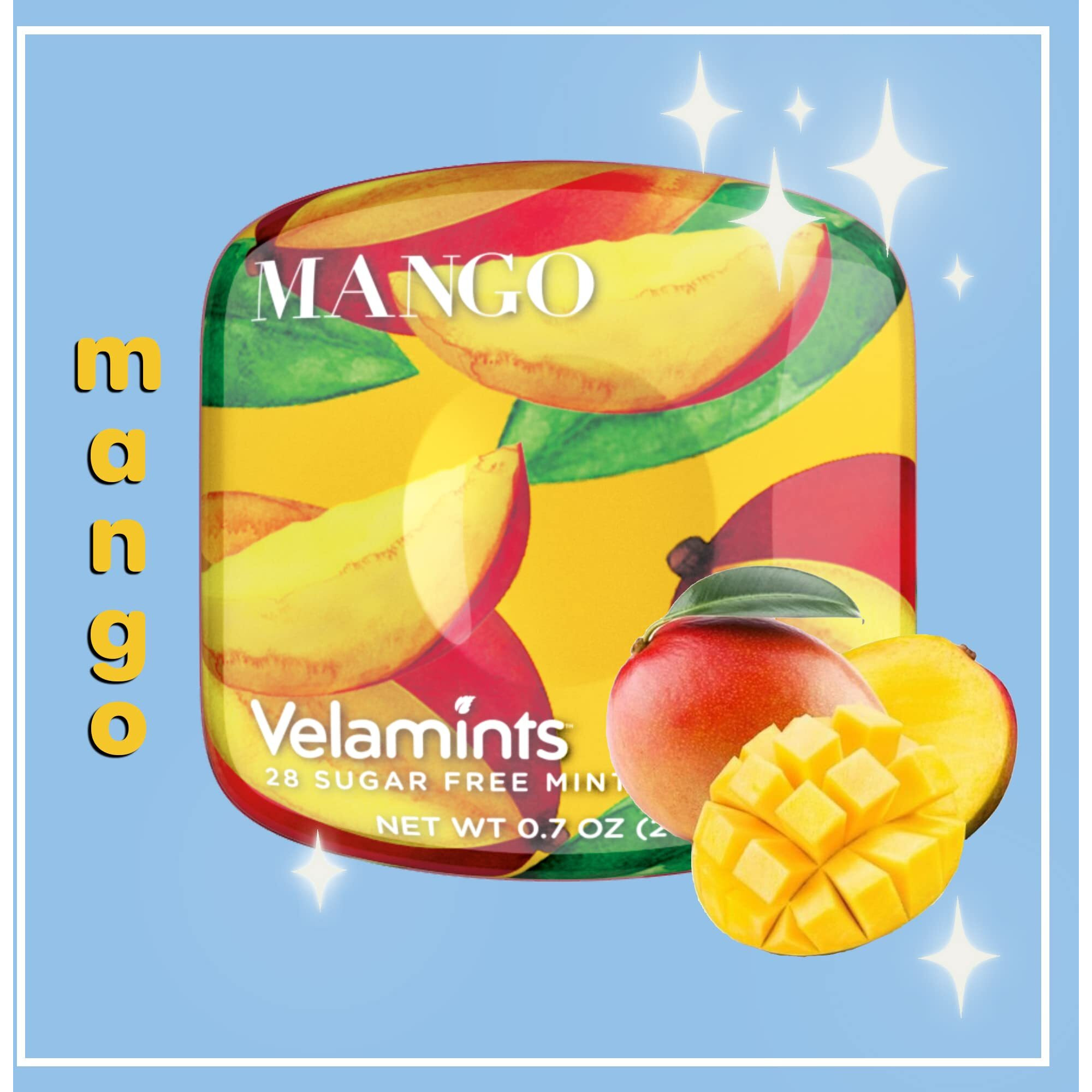 Velamints Sugar Free Mints - Expressions Mango Breath Mints Tin - Aspartame-Free Sweetened With Stevia, 20 Gram (Pack Of 6 Tins)