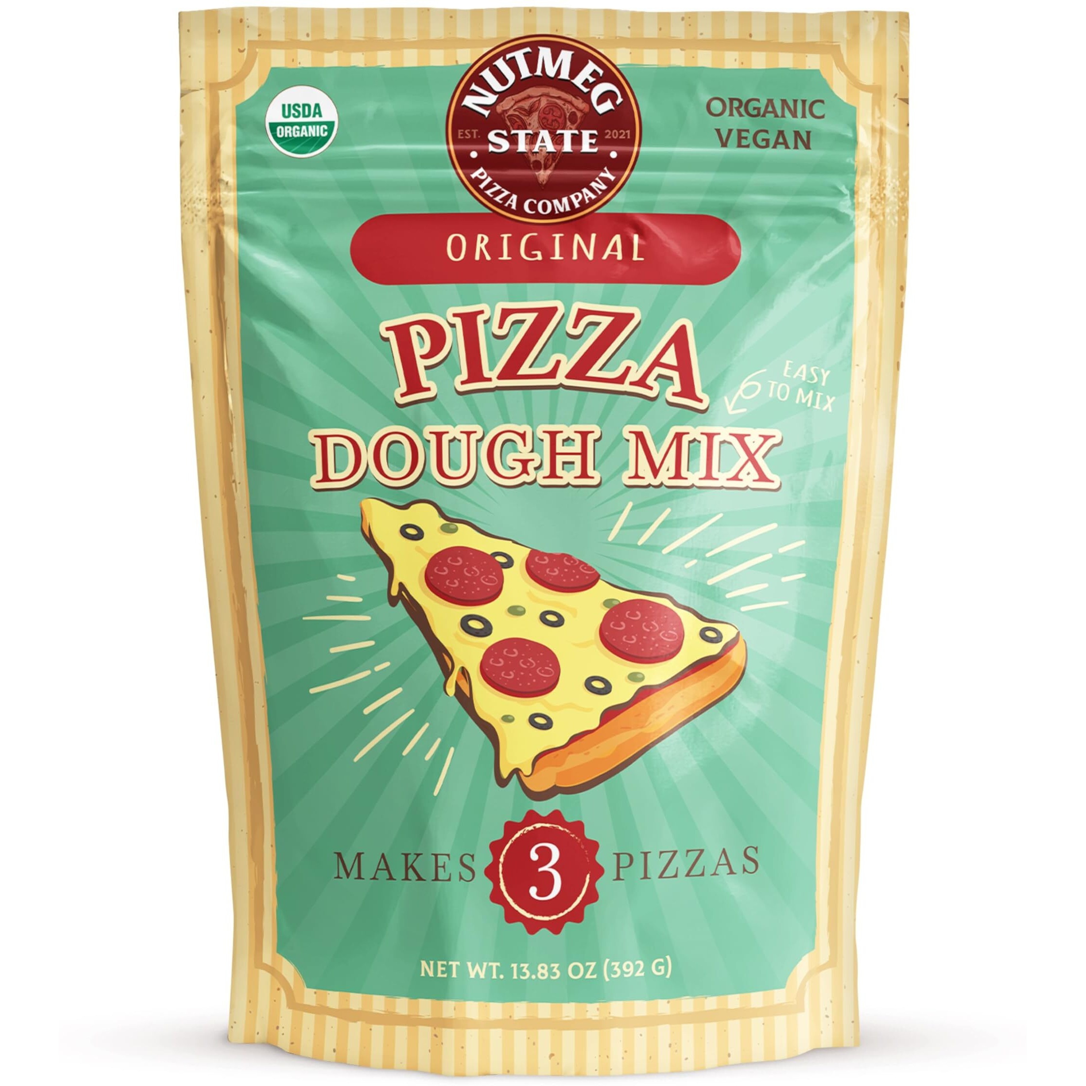 Nutmeg State Pizza Company Organic Pizza Dough Mix - Makes 3 Crusts For Homemade Pizzas