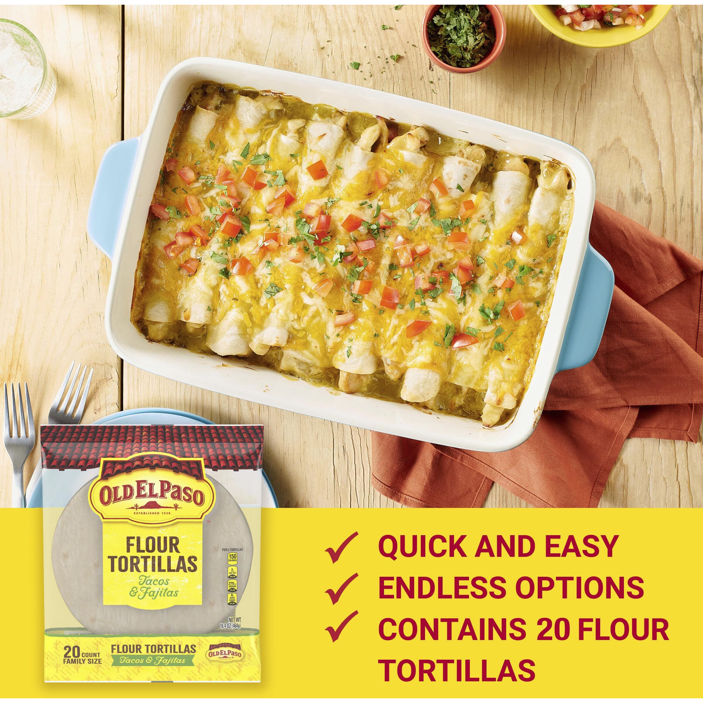 Old El Paso 6"" Flour Tortilla, 20 Ct (Pack Of 6)