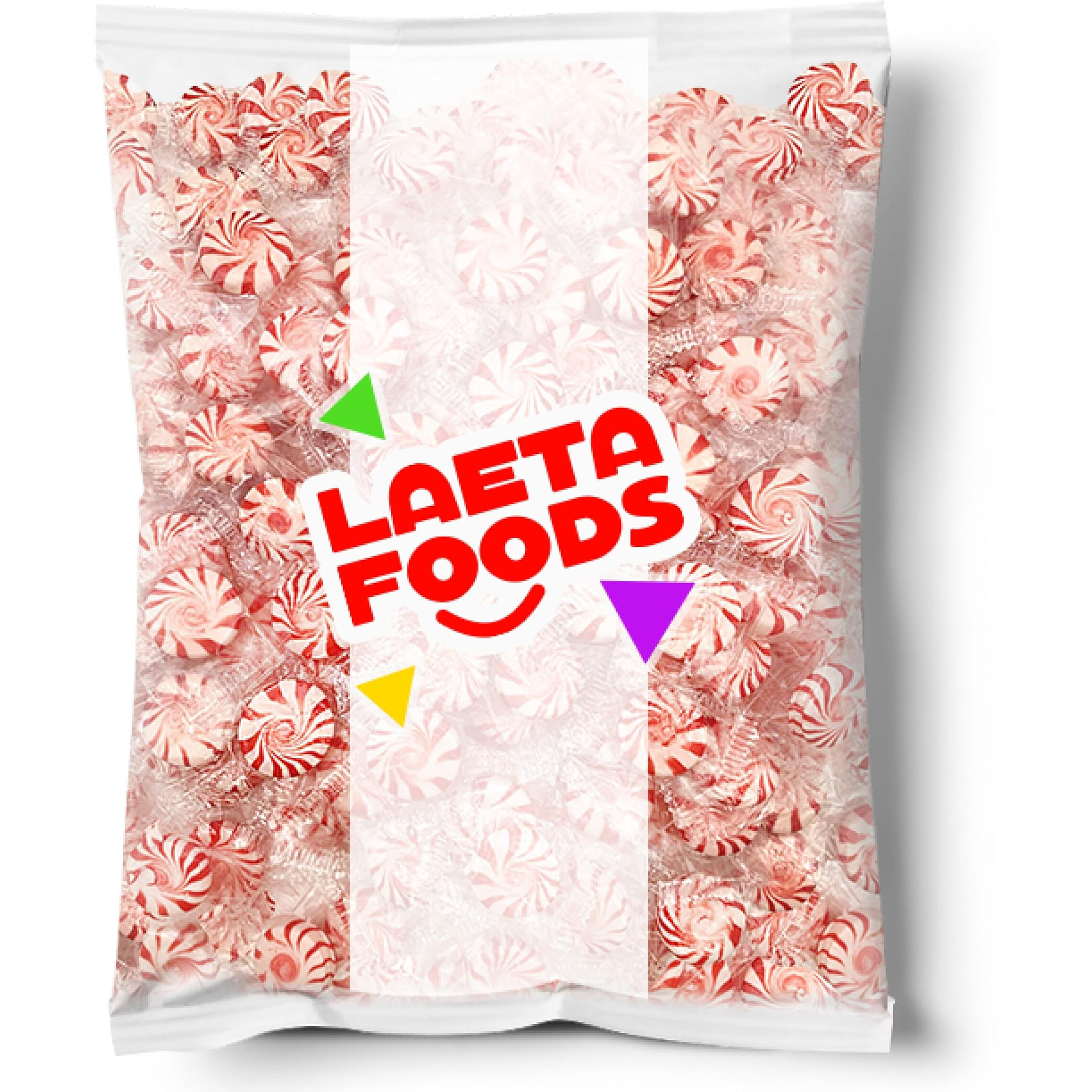Peppermint Pinwheel Starlight Mints Hard Candy (1 Pound Bag - Approx. 90 Count)