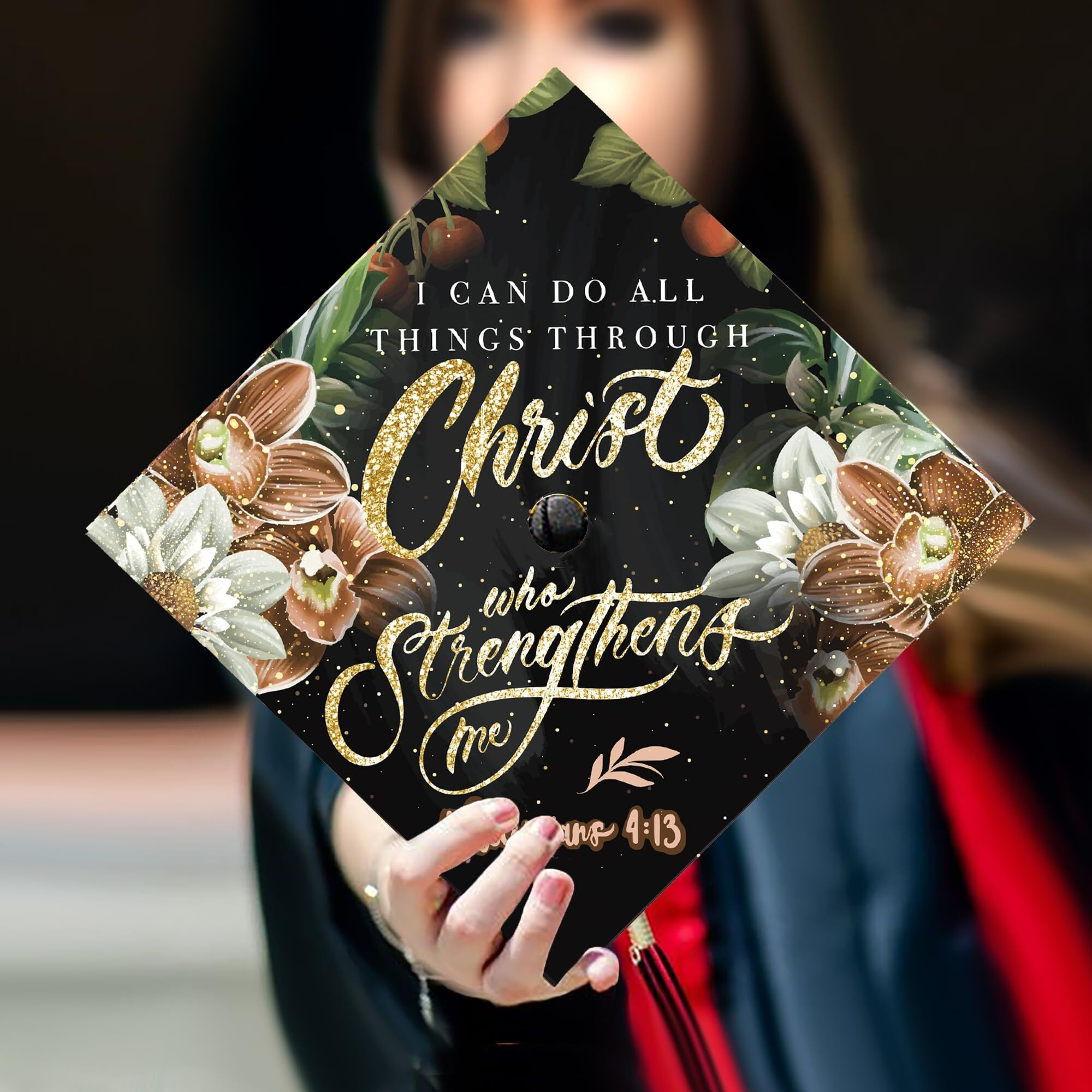 Once Upon A Time Graduation Cap Topper 2024 Graduation Gift Graduation Cap Decorations Handmade, I Can Do All Things Through Christ Strengthen Me. Philippians