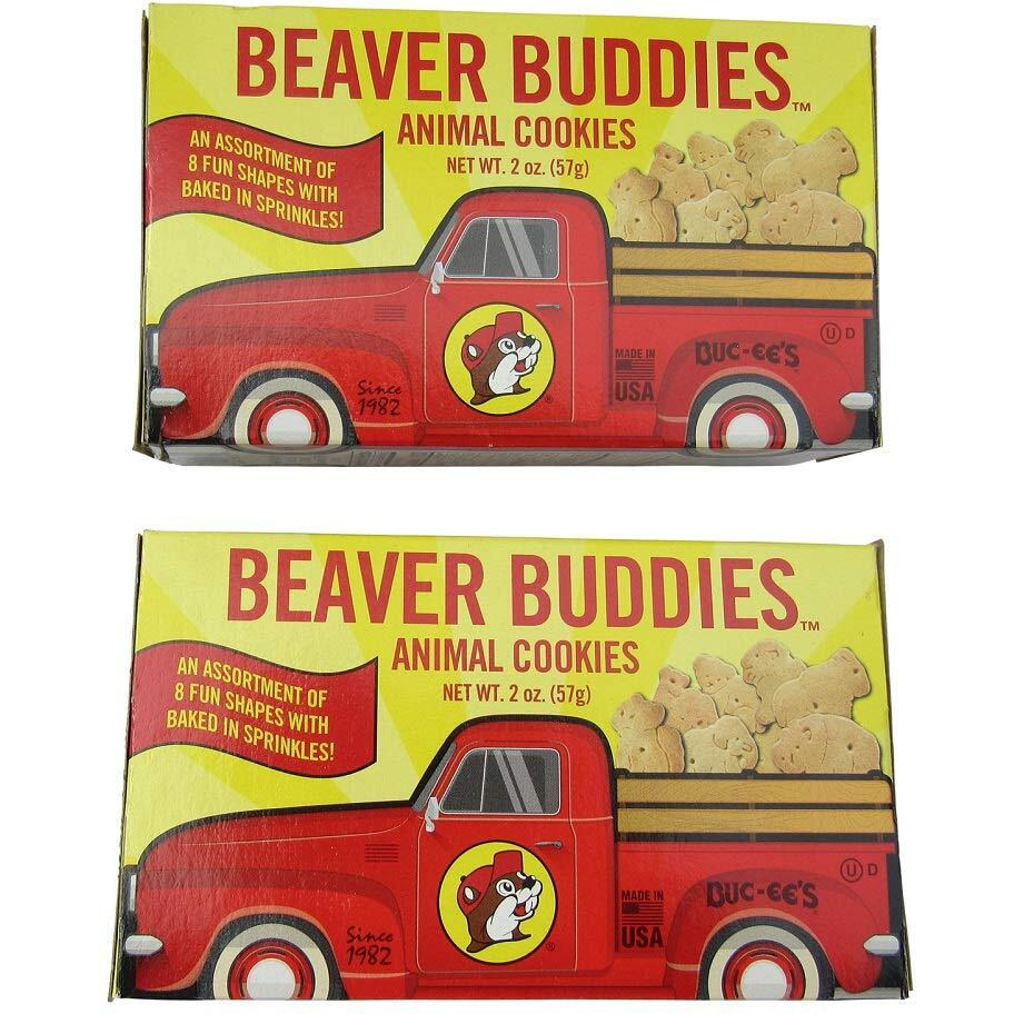 Buc-Ee's Beaver Buddies Animal Crackers Cookies, Two Boxes (2 Oz Per Box)