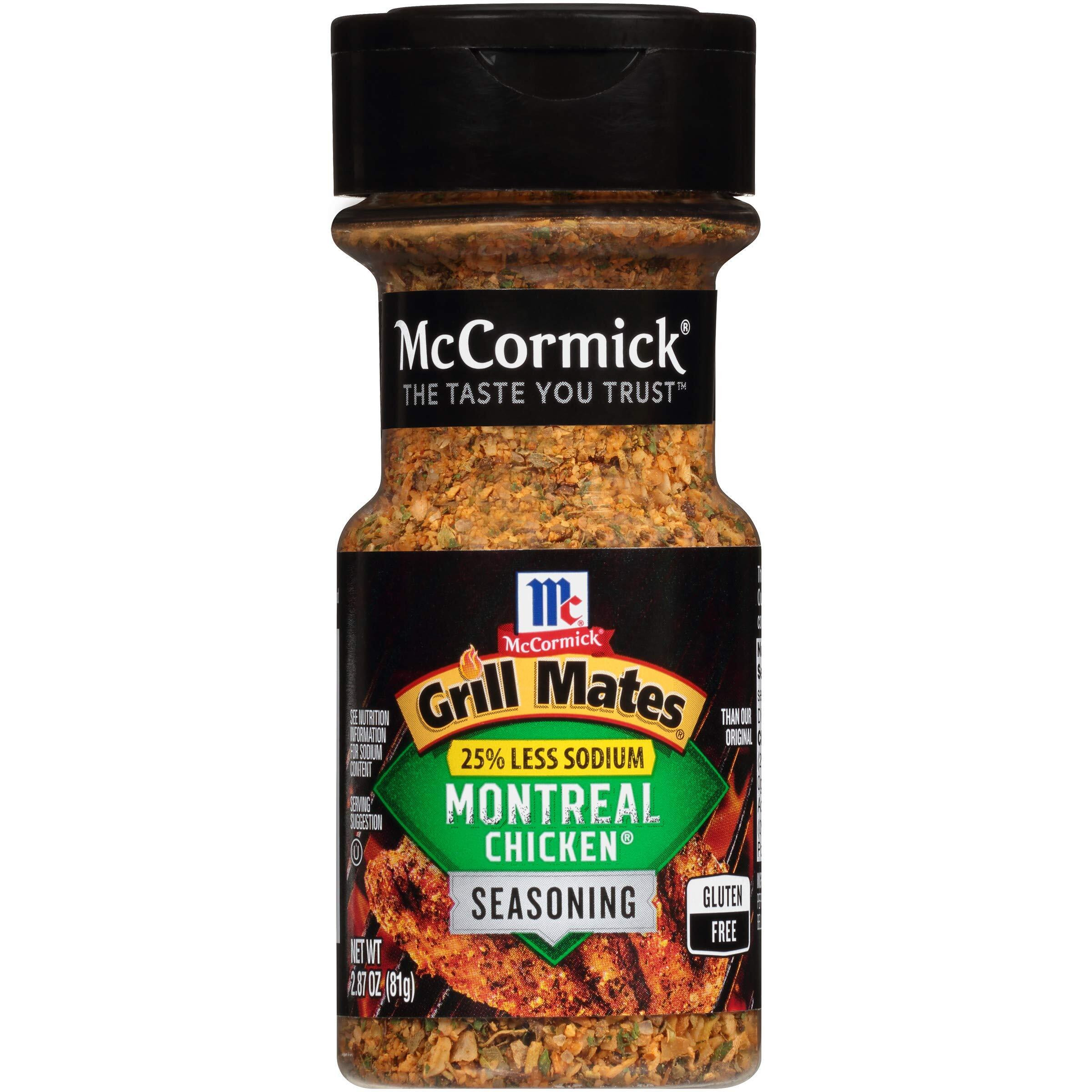 Mccormick Grill Mates 25% Less Sodium Montreal Chicken Seasoning, 2.87 Oz (Pack Of 6)