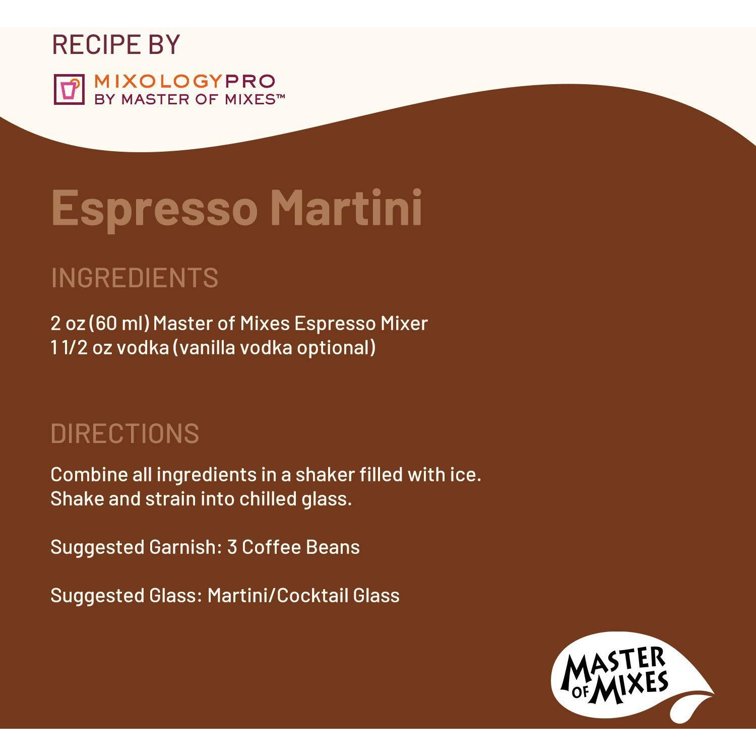 Master Of Mixes Espresso Drink Mix, Ready To Use, 1 Liter Bottle (33.8 Fl Oz), Individually Boxed In Ecommerce Protective Packaging