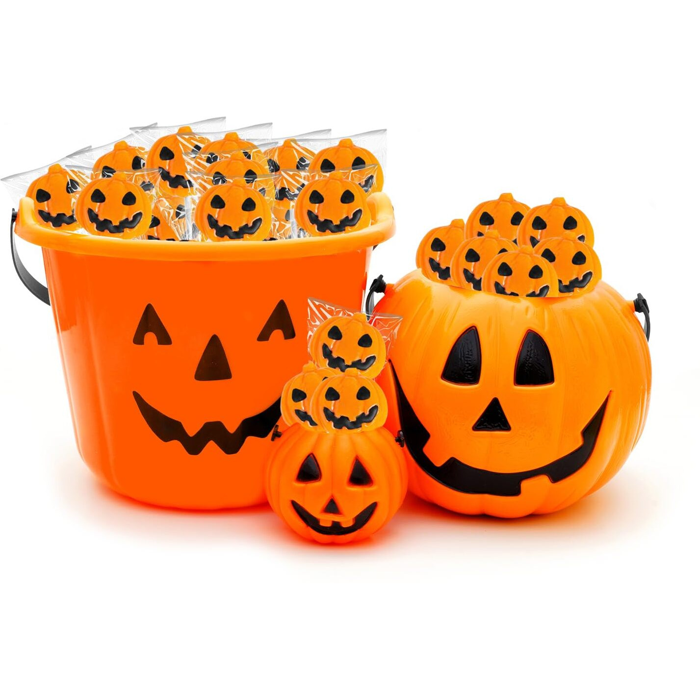 Fruidles Halloween Pumpkin Lollipop Suckers Candy, Spooky, Goody Bag Fillers, Individually Wrapped (12-Pack)