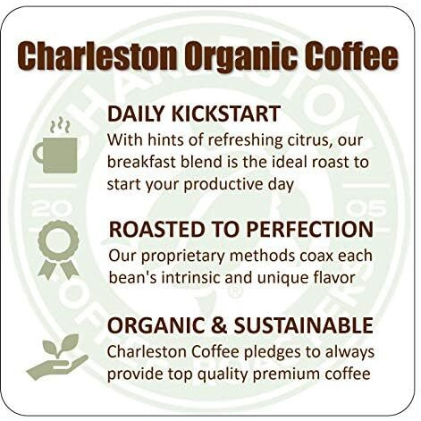 Charleston Coffee Roasters | Specialty Organic Whole Bean Coffee | Hand Picked, Premium Slow Roast | (Charleston Organic, Medium Roast) 28Oz