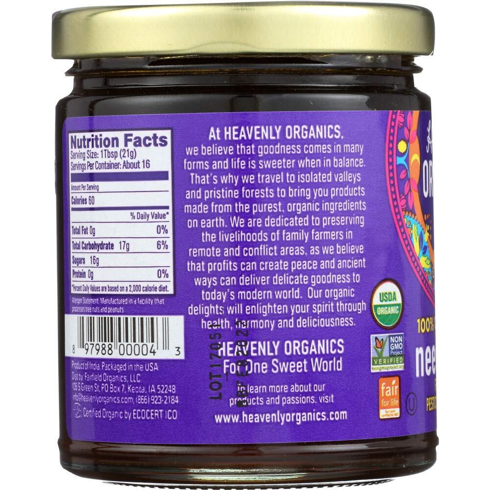 Heavenly Organics 100% Organic Raw Neem Honey 3 Pack - Size 12Oz/Jar Lightly Filtered To Preserve Vitamins, Minerals And Enzymes Made From Wild Beehives & Free Range Bees, Dairy, Nut, Gluten Free, Kosher, Chemical , Antibiotic And Glyphosate Free