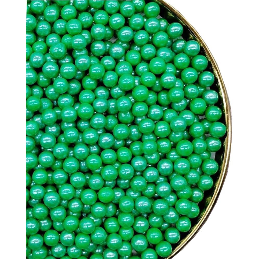 Dark Green Sprinkles Edible Pearls,Cake Sprinkles 130G 4.6Oz,Cookie Sprinkles,Sugar Pearl, Edible Candy Pearls For Cake Cupcake Decorationg (7Mm-Darkgreen)