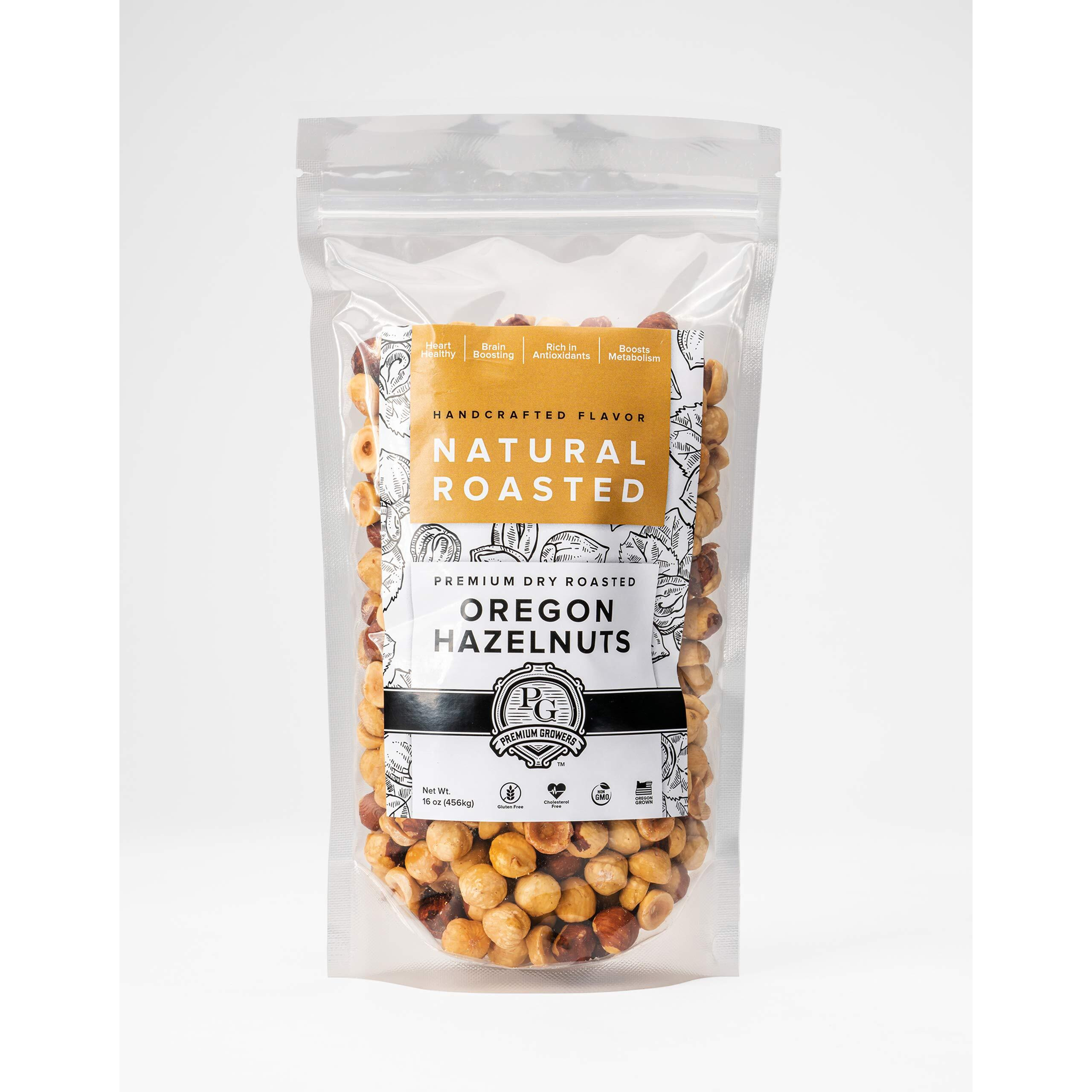 Oregon Farm To Table Hazelnuts From Premium Growers - Dry Roasted - Natural Roasted - Kosher Certified - 1 Lb Bag