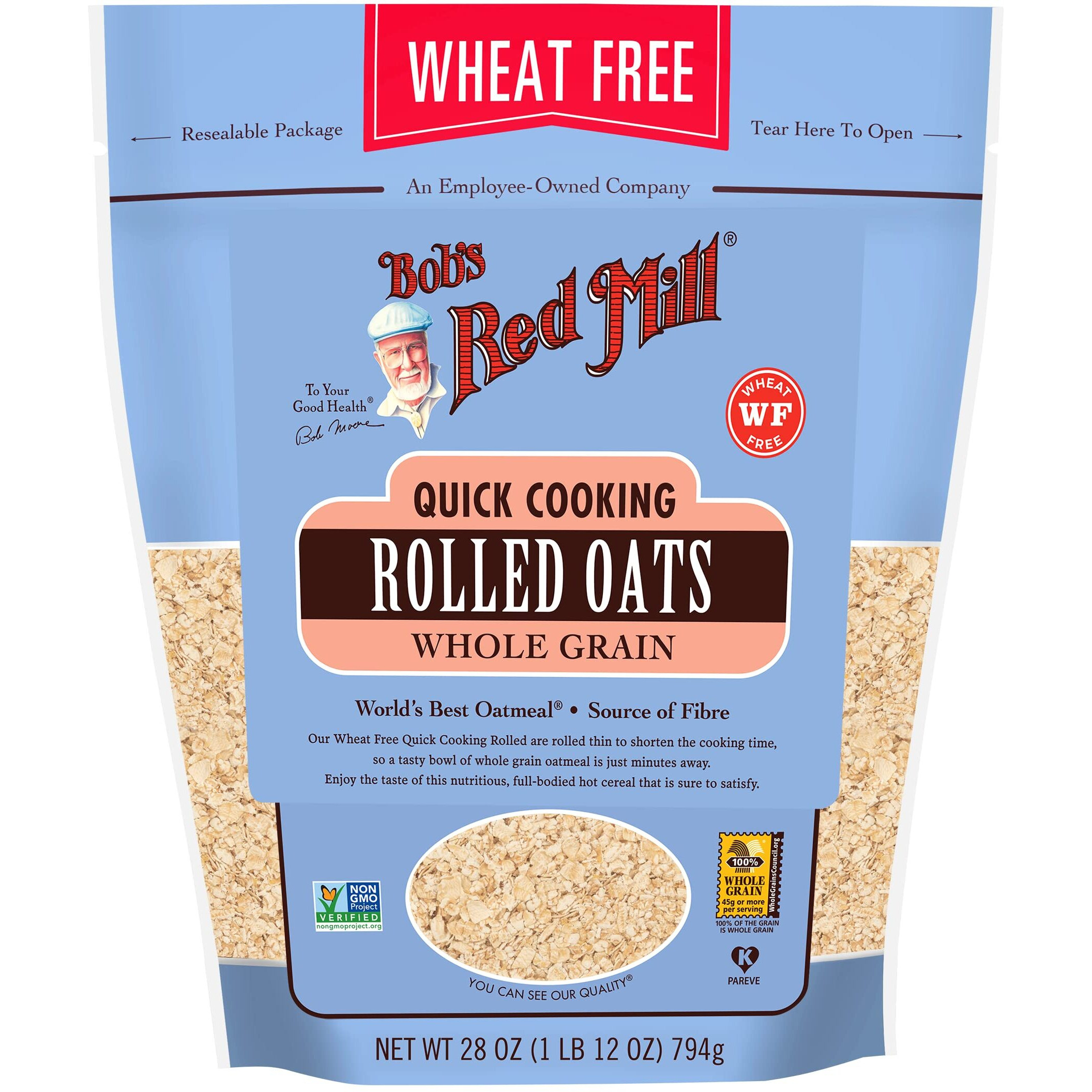 Bob's Red Mill Quick Cooking Rolled Oats, Gluten Free, 28 Ounce