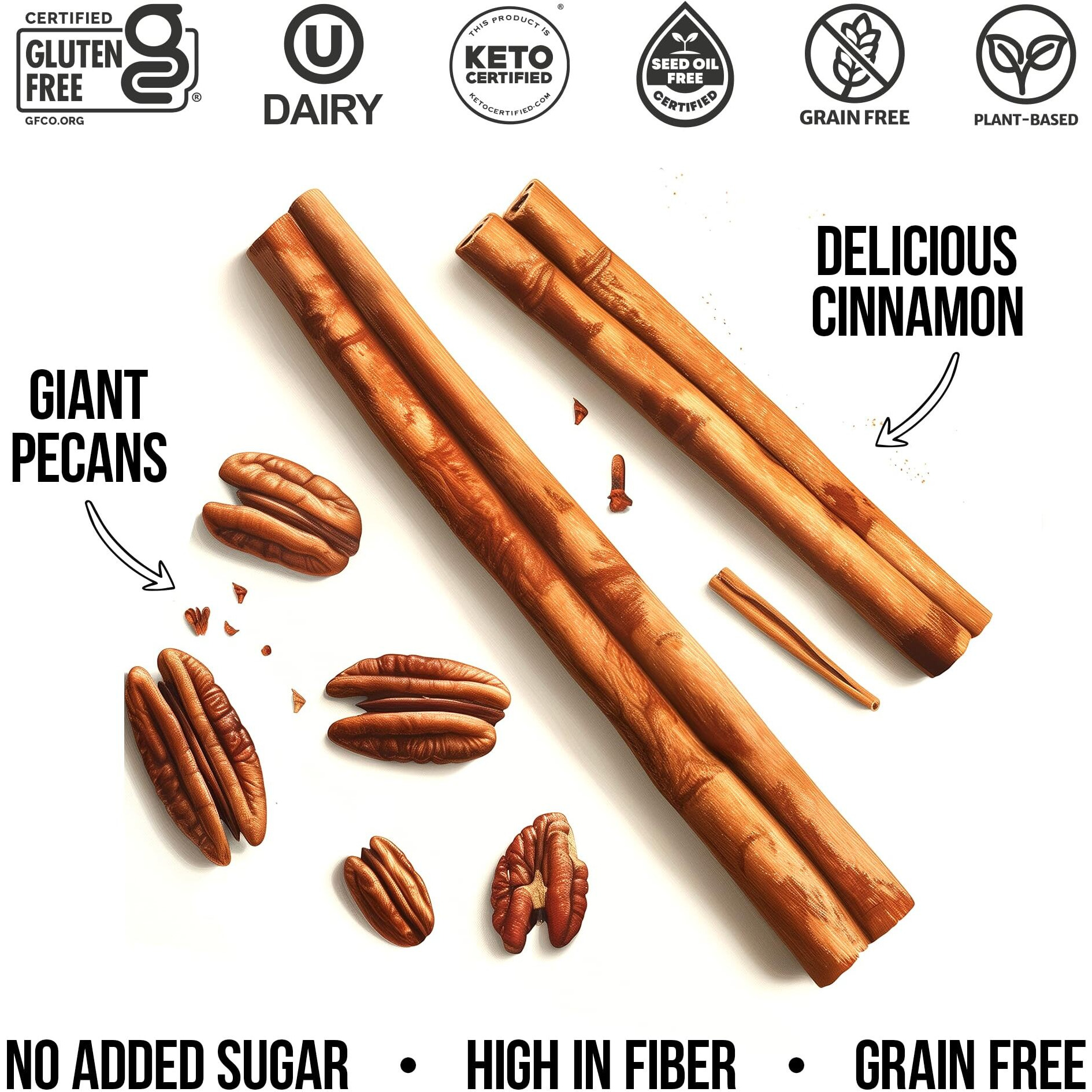Tgb Cinnamon Keto Granola | 1G Net Carb Cereal | Gluten Free Low Carb Nut Snack, 10 Ounces