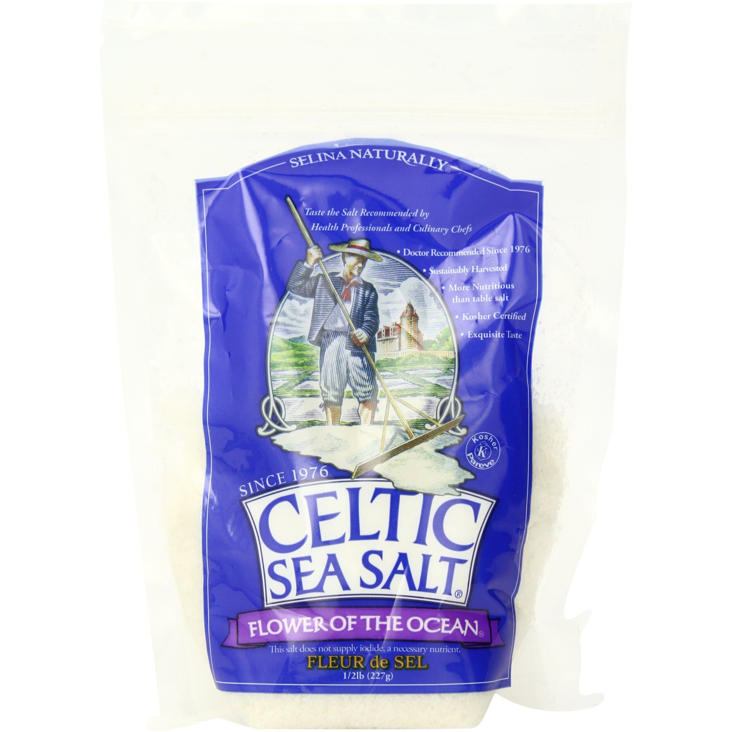 Celtic Sea Salt Bag, Flower Of The Ocean, 8 Ounce