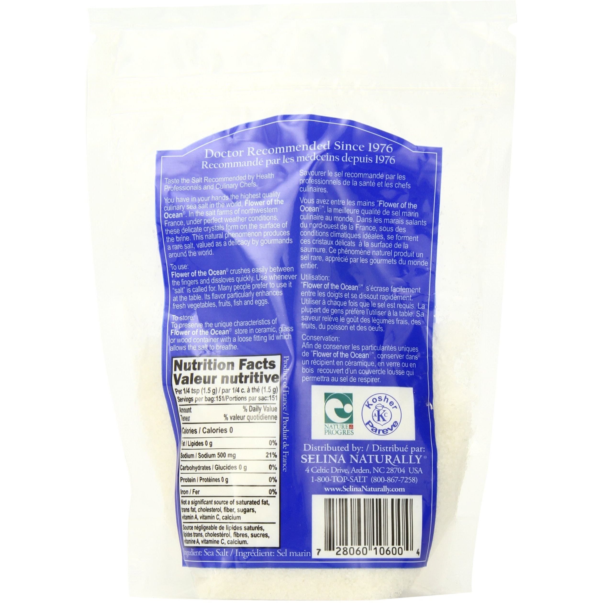 Celtic Sea Salt Bag, Flower Of The Ocean, 8 Ounce