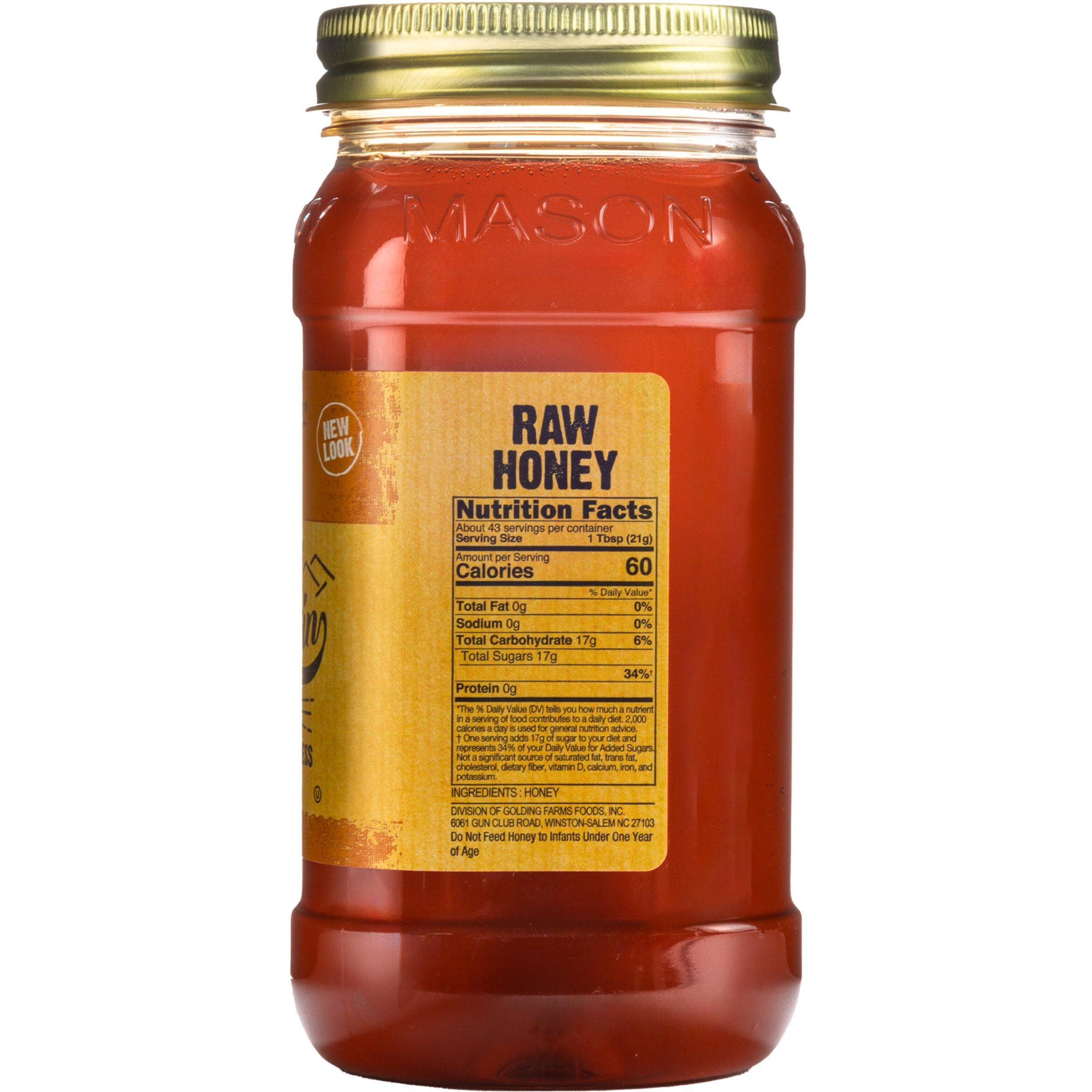 Mountain Ridge Honey, Naturally Healthy 100% Pure Raw Honey, 32 Ounces