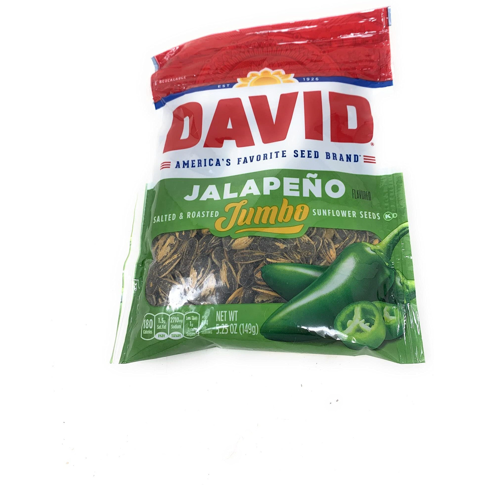 David Seeds Sunflower Seeds, Jalapeno, 5.25 Oz - Pack Of 6