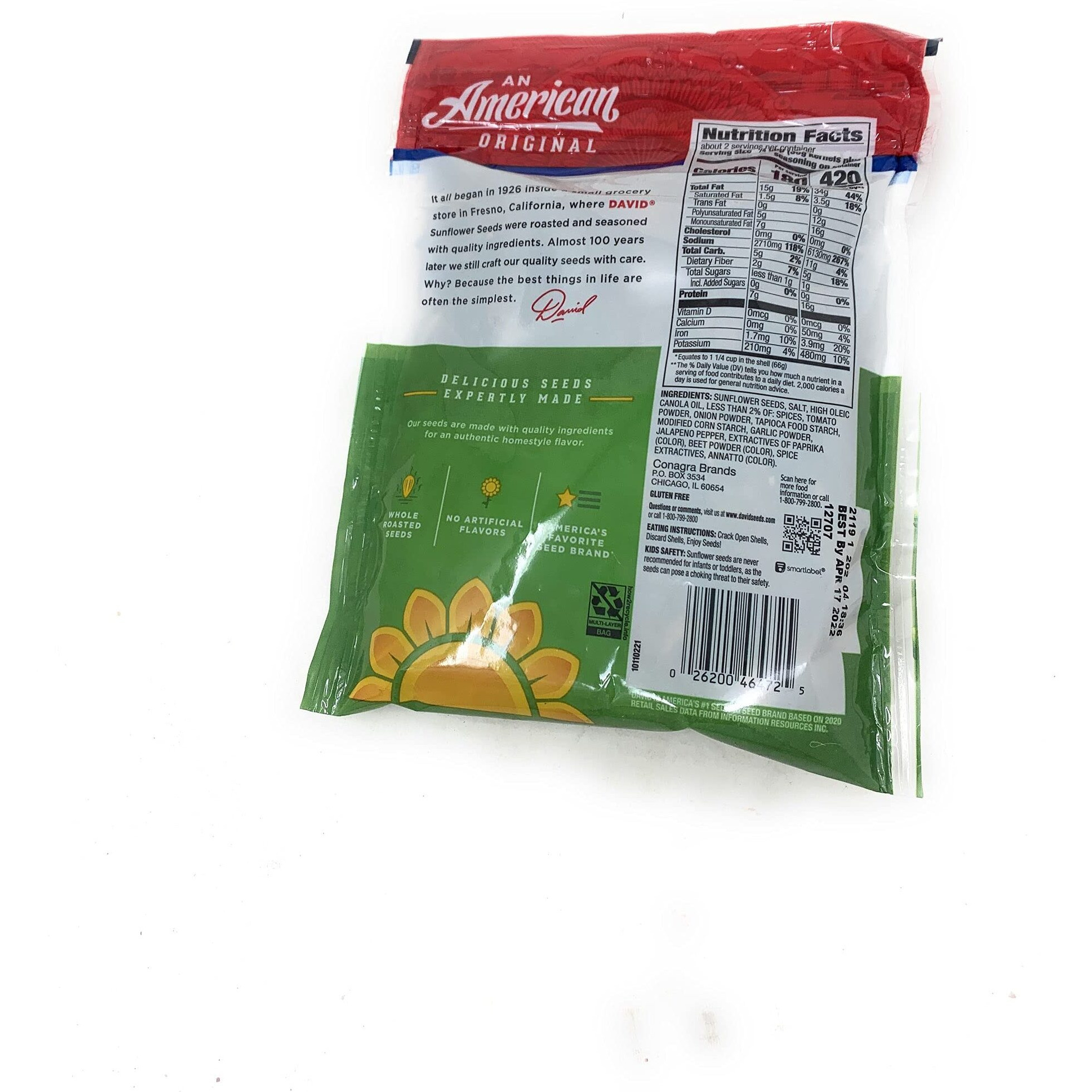 David Seeds Sunflower Seeds, Jalapeno, 5.25 Oz - Pack Of 6