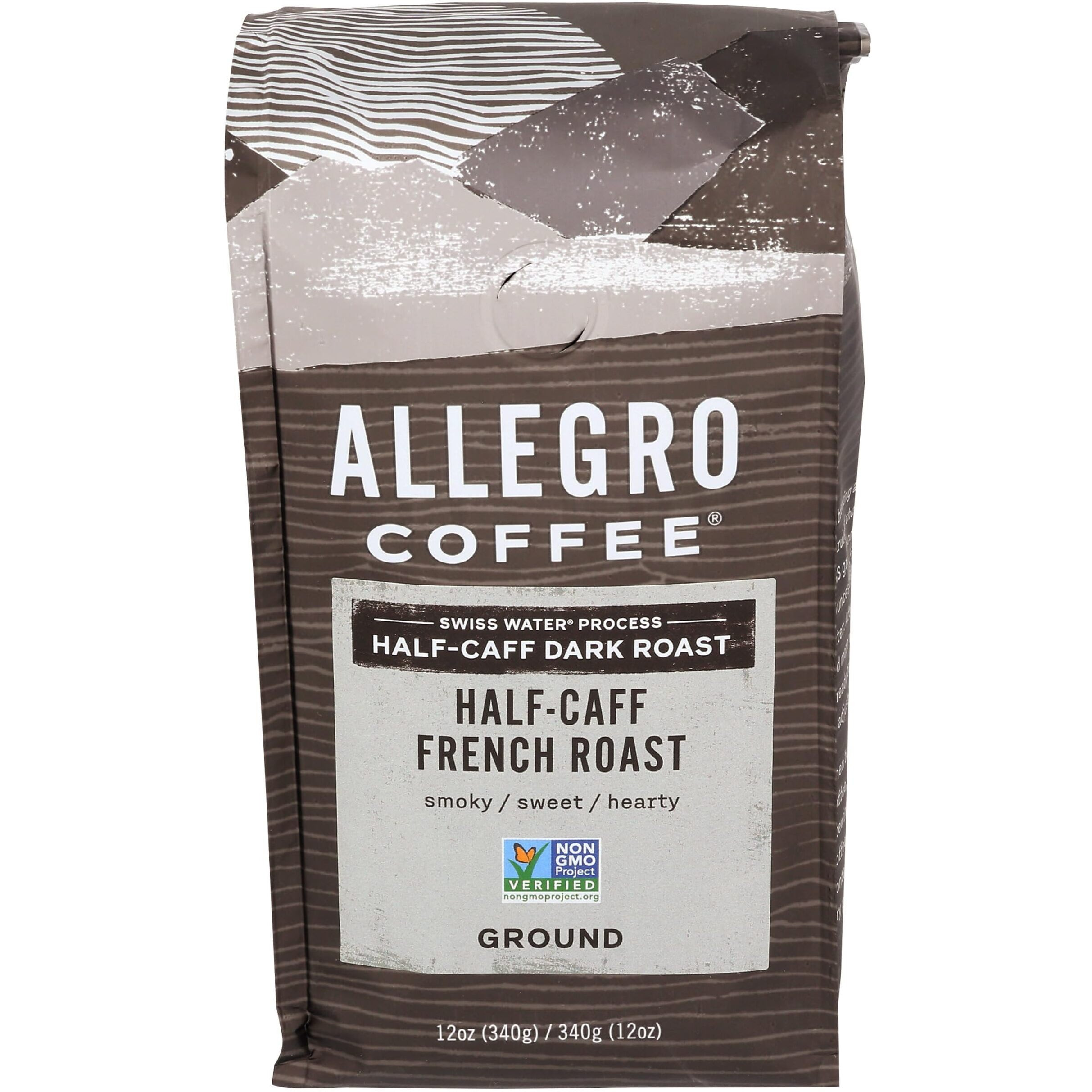 Allegro Coffee Half Caff, French Roast Ground Coffee, 12 Oz