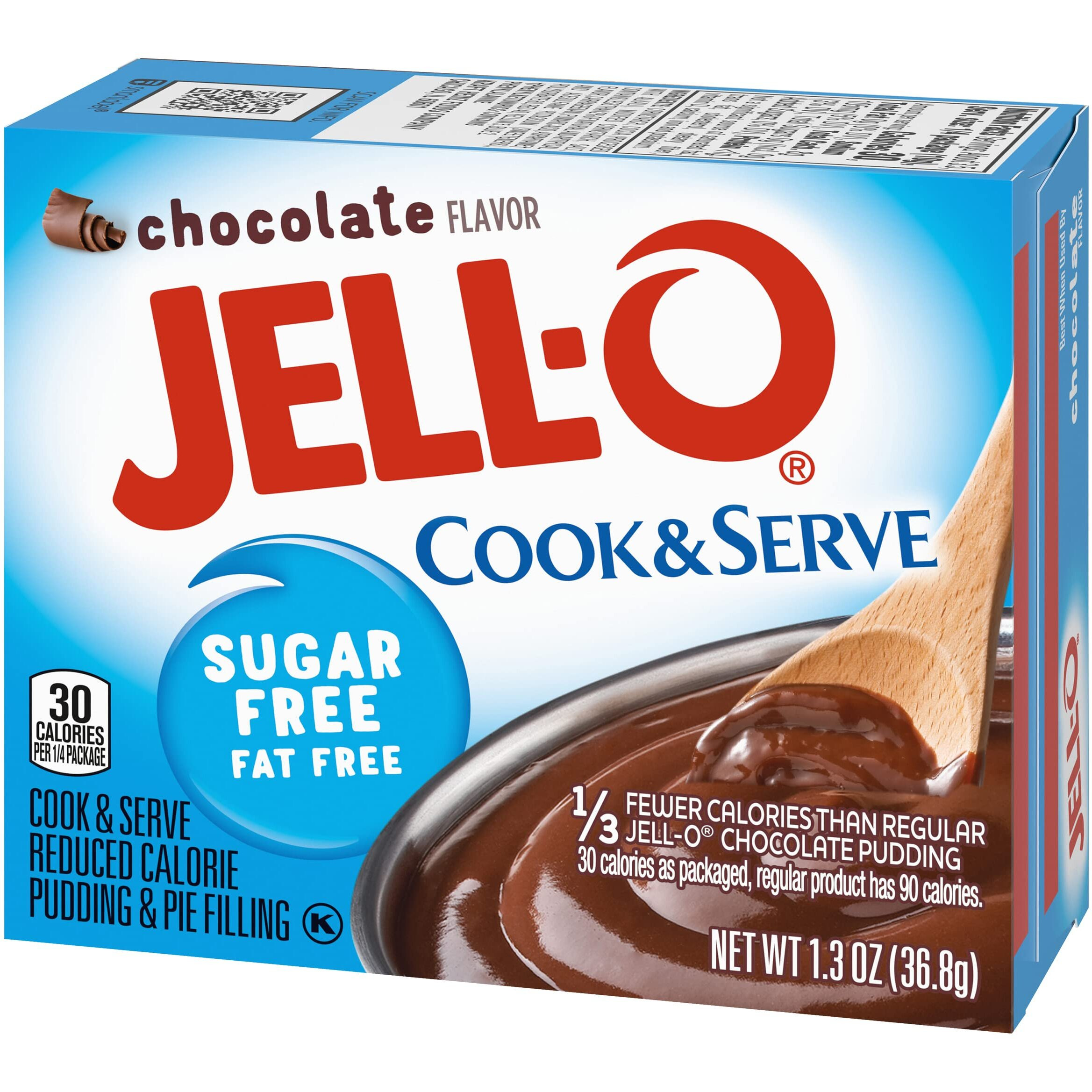 Jell-O Chocolate Pudding, Cook & Serve, Sugar Free, 1.3 Oz Box, 4 Packs