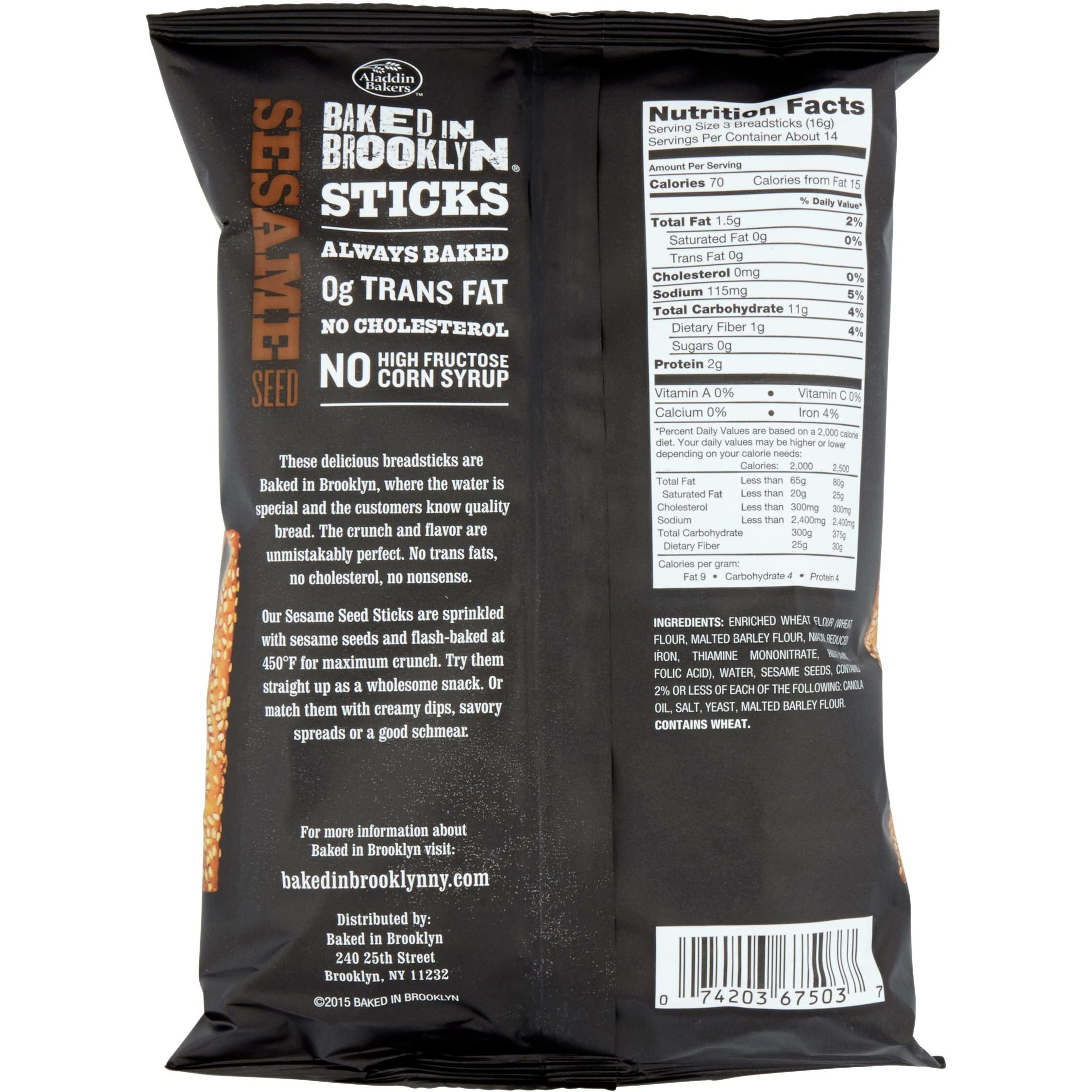 Baked In Brooklyn Snack Stick Sesame