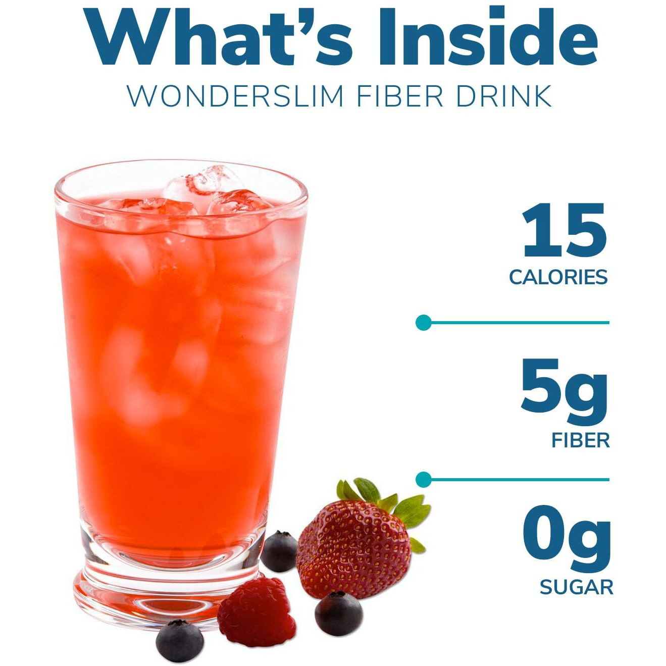 Wonderslim Fiber Drink, Very Berry, 5G Fiber, 7 Vitamins & Minerals, No Fat, Gluten Free, Keto Friendly & Low Carb (10Ct)