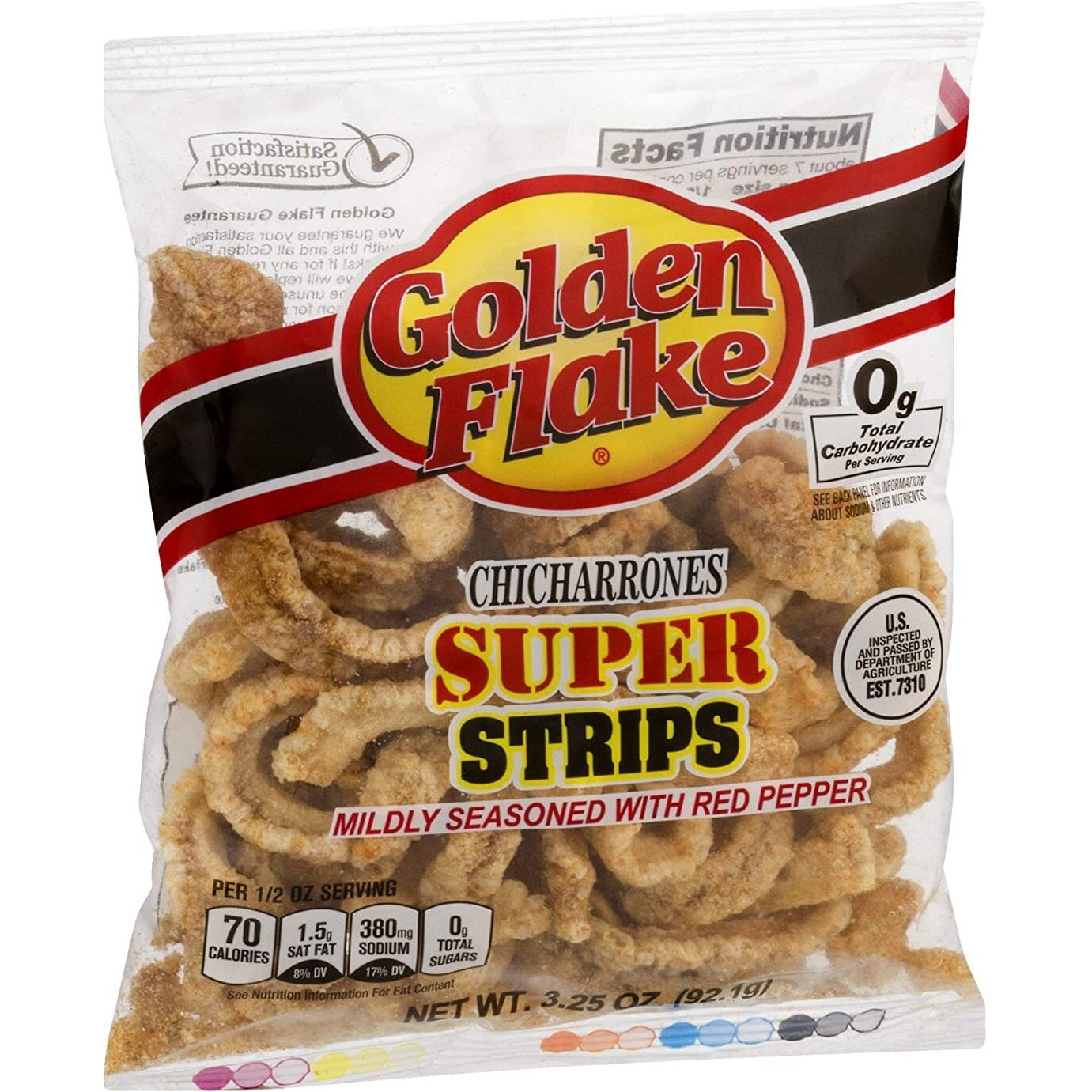 Golden Flake Super Cracklin Strip W/Red Pepper Seasoning 3 Oz (Pack Of 4)