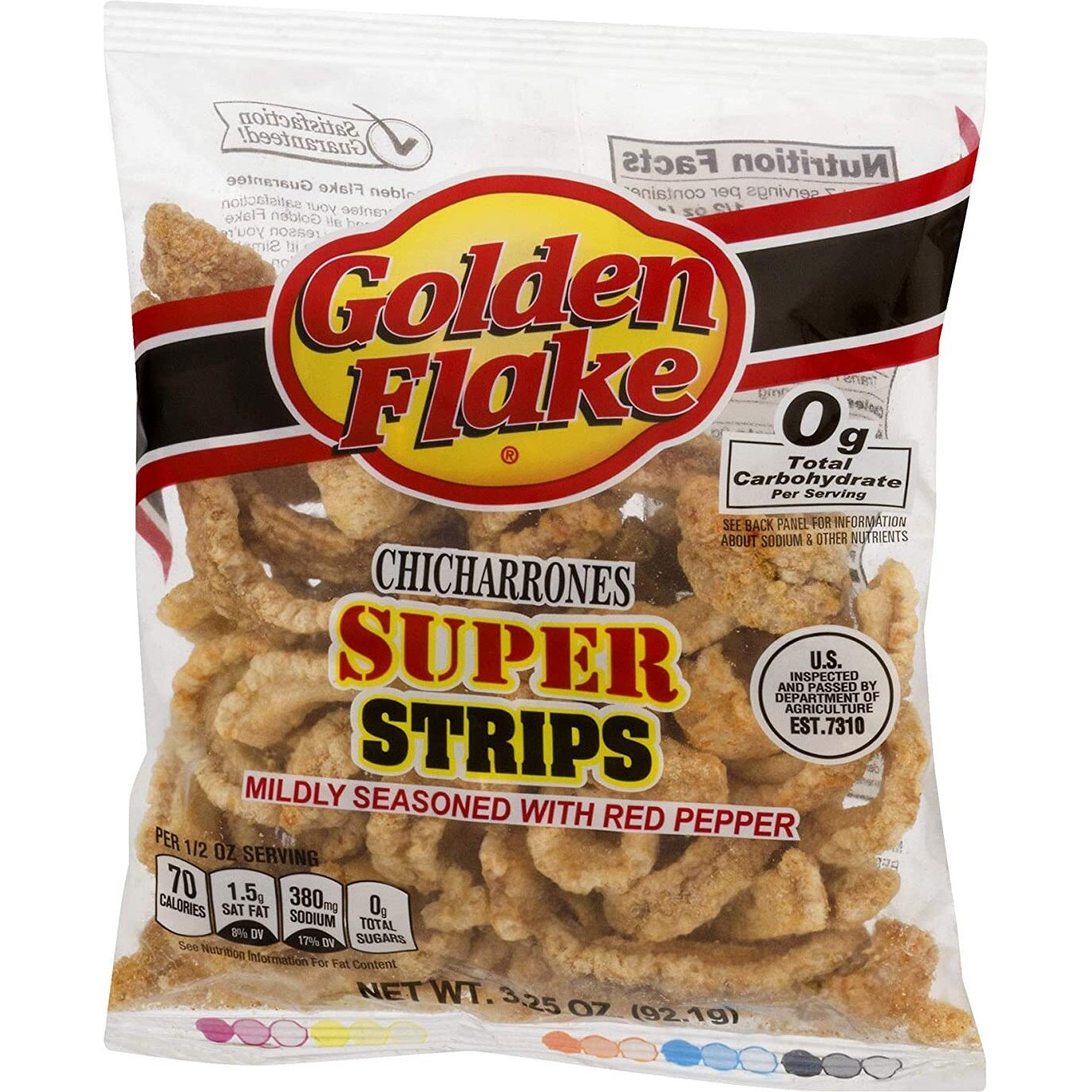 Golden Flake Super Cracklin Strip W/Red Pepper Seasoning 3 Oz (Pack Of 4)