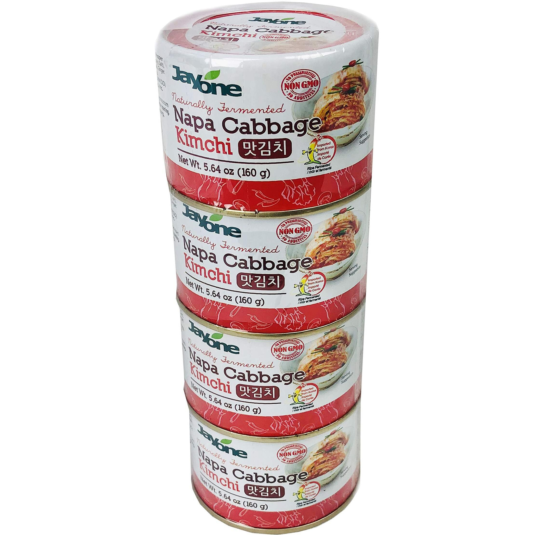 Korean Canned Kimchi, Napa Cabbage Kimchi, Naturally Fermented, Non-Gmo, No Preservatives, No Additives- (5.64Oz X 4)