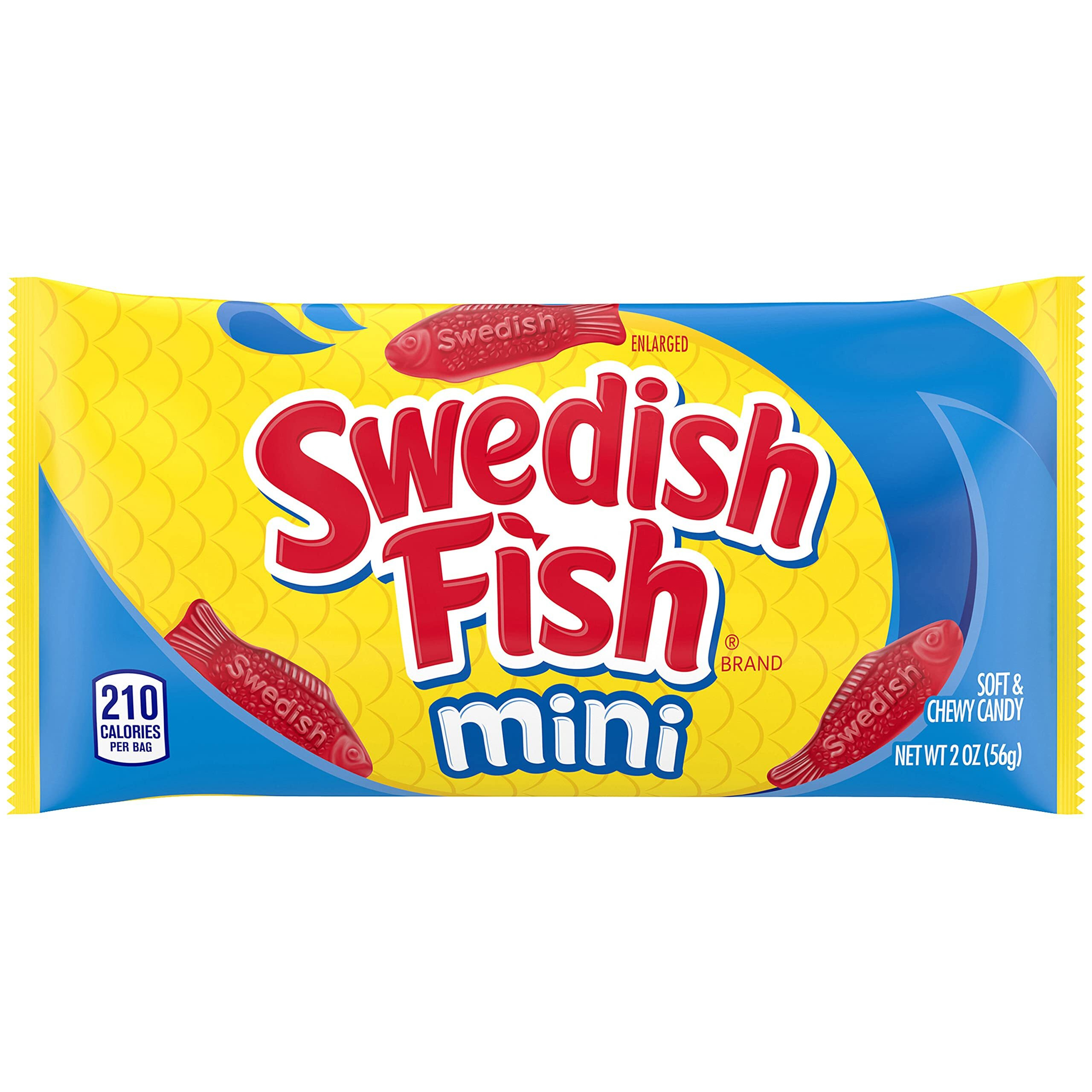 Swedish Fish Mini Soft & Chewy Candy, Halloween Candy, 24 - 2 Oz Bags