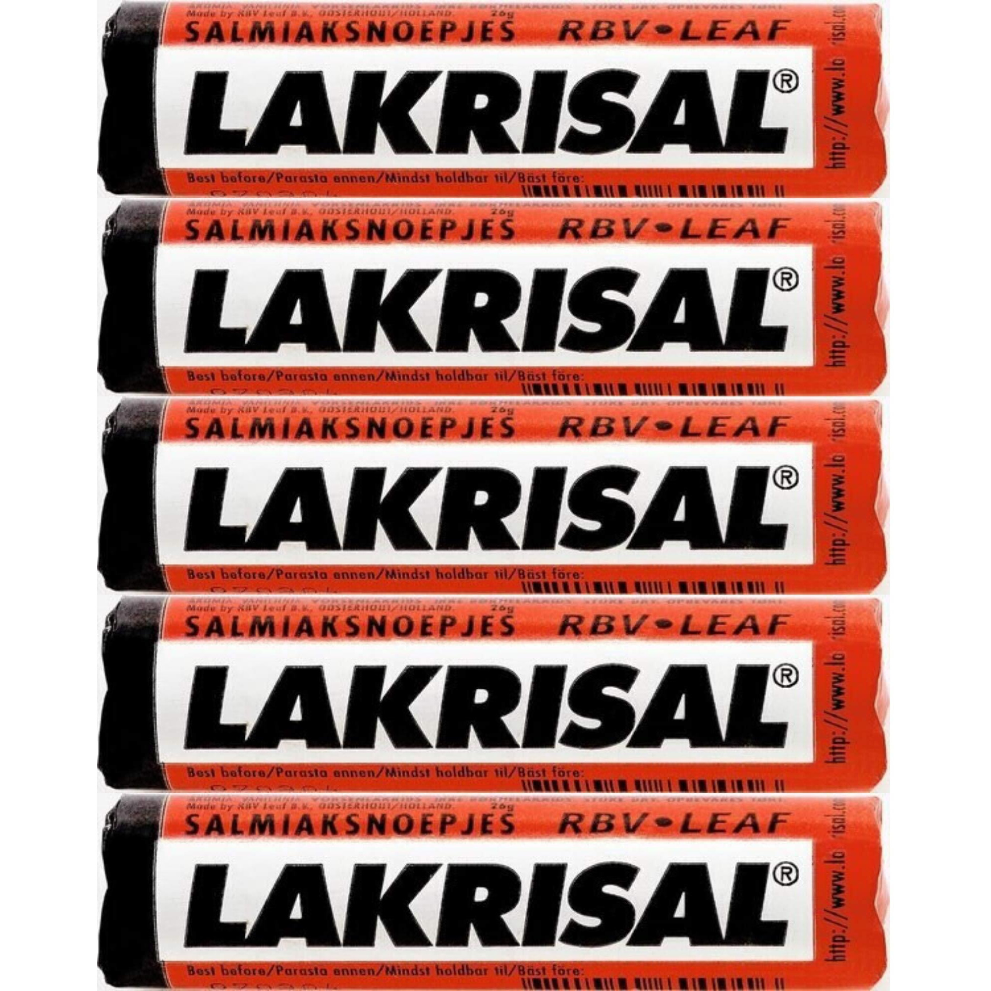 Lakrisal Licorice Candy Rolls - (5-Pack) - Salmiak Salty Liquorice Pastilles Roll