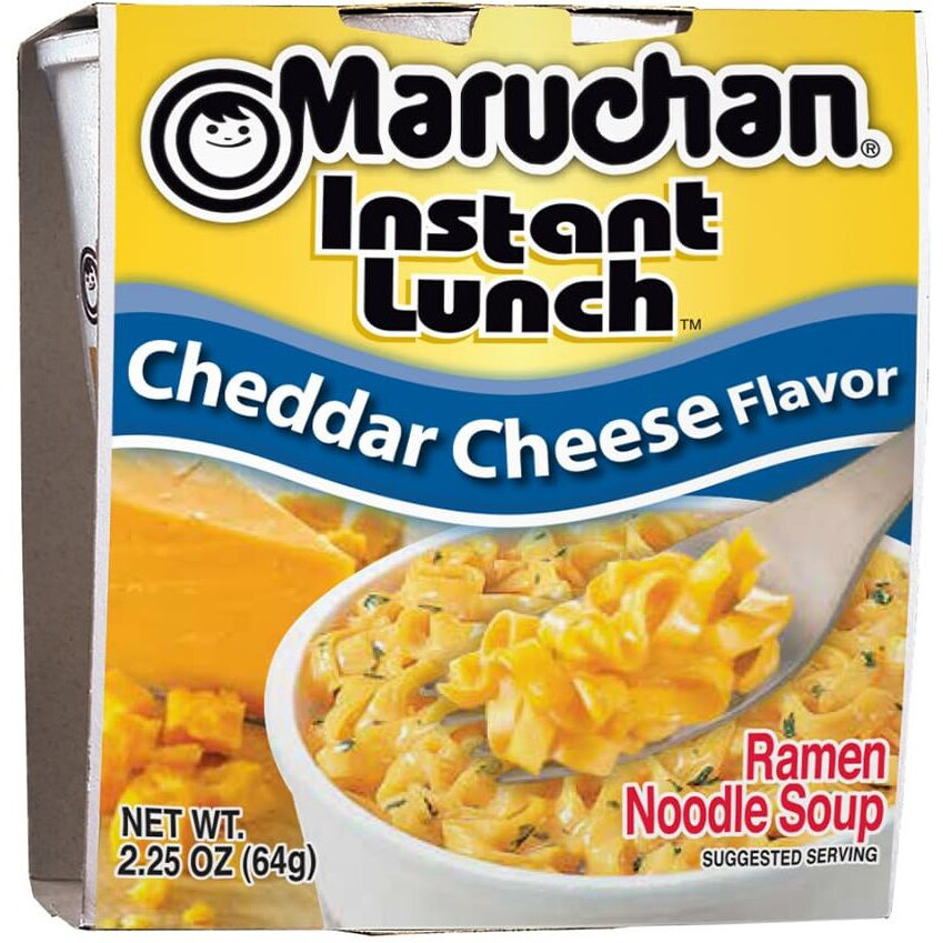 Maruchan Instant Lunch Cheddar Cheese, Ramen Noodle Soup, Microwaveable Meal, 2.25 Oz, 12 Count