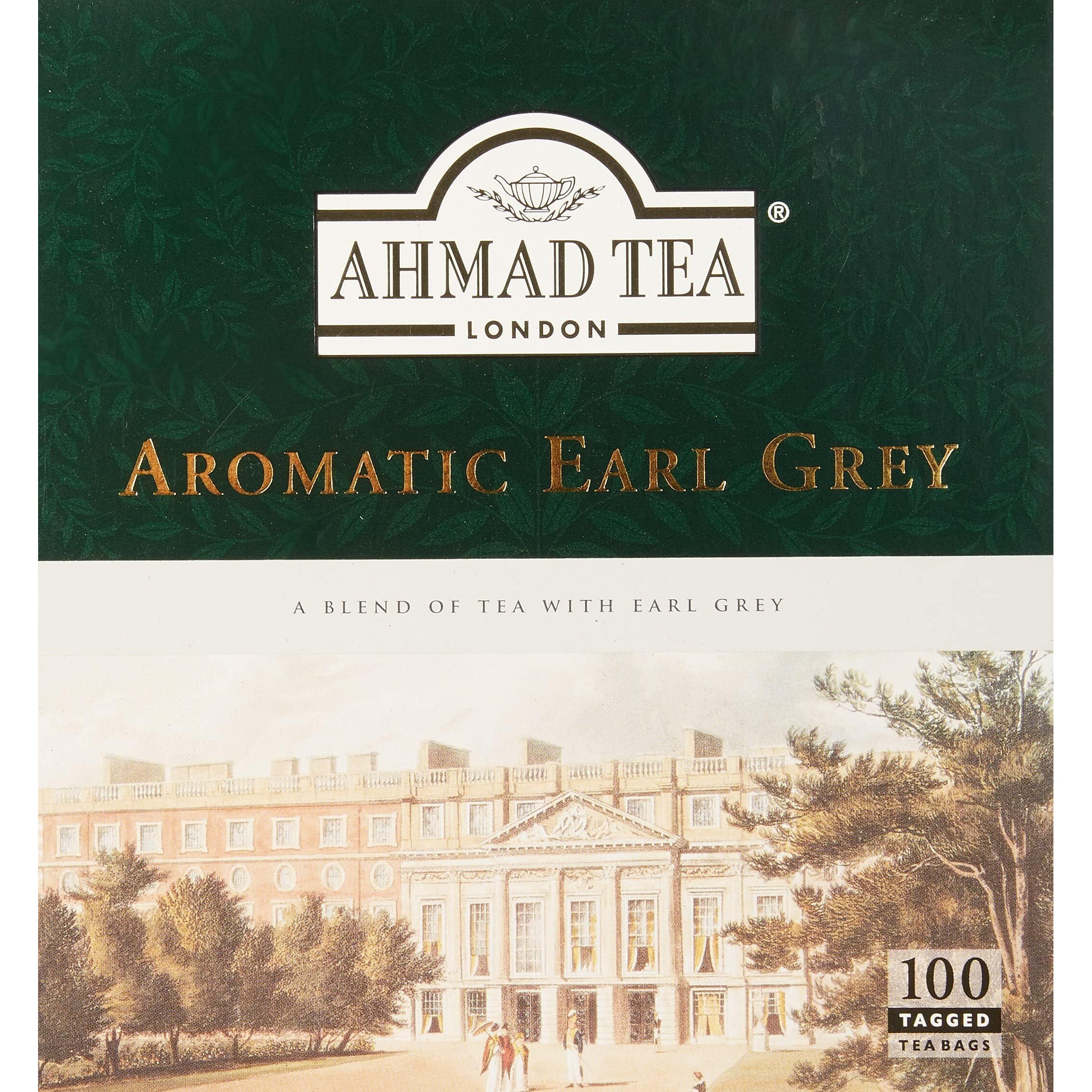 Ahmad Tea Black Tea, Earl Grey Aromatic Teabags, 100 Ct - Caffeinated & Sugar-Free, Packaging May Vary