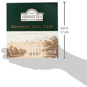 Ahmad Tea Black Tea, Earl Grey Aromatic Teabags, 100 Ct - Caffeinated & Sugar-Free, Packaging May Vary