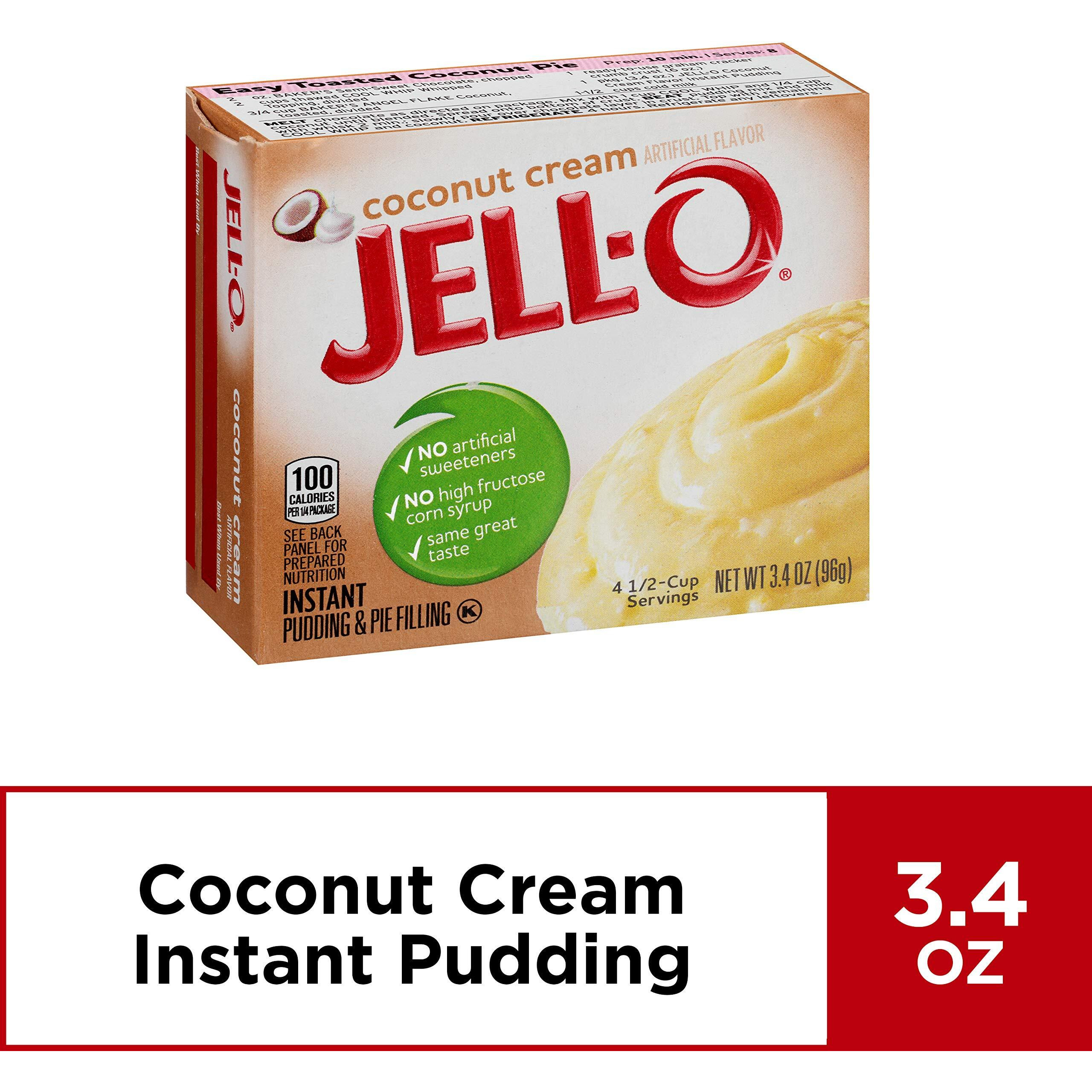 Jell-O Instant Coconut Cream Pudding & Pie Filling (3.4 Oz Boxes, Pack Of 6)