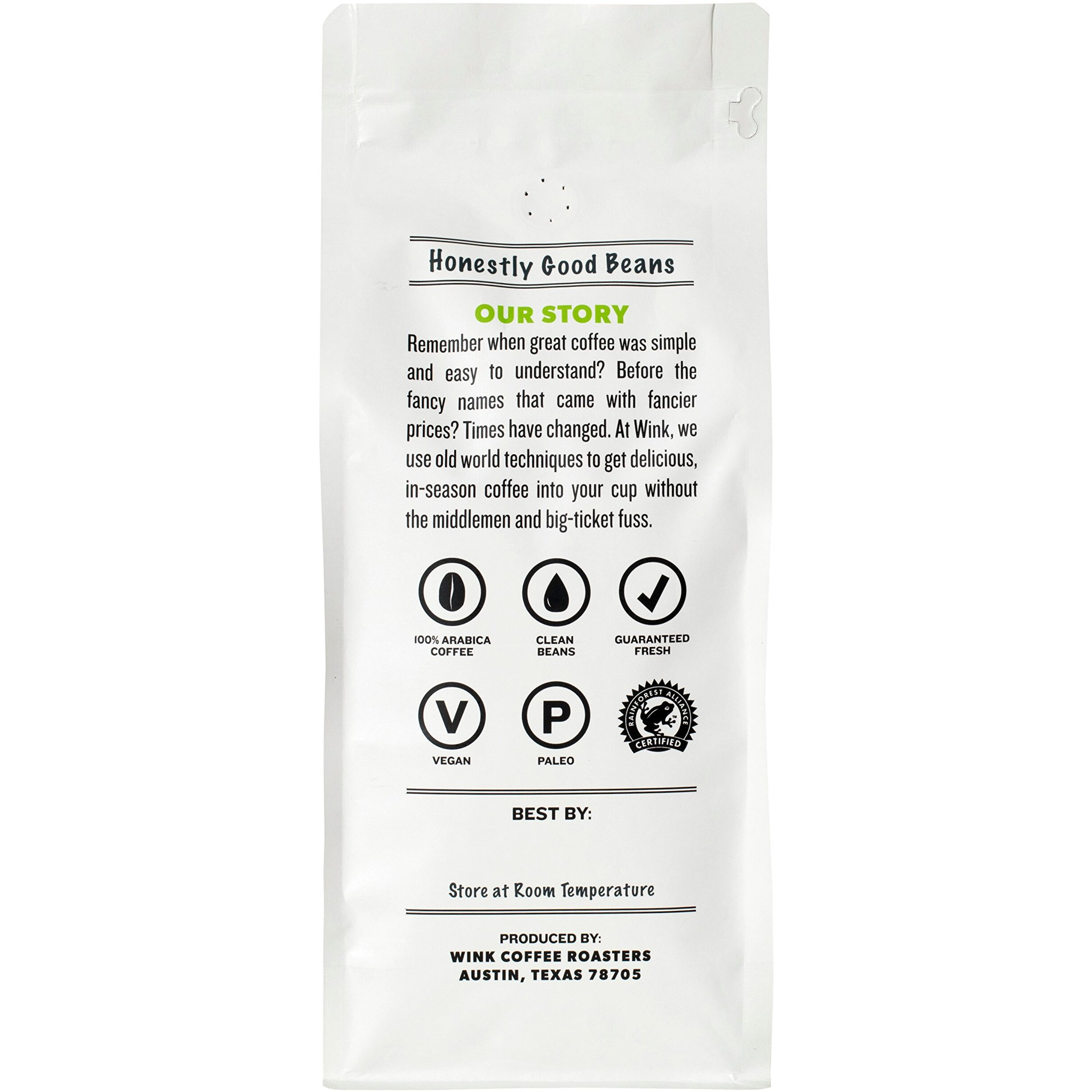 Wink Blonde Roast Whole Bean Coffee, Large 2.2 Pound Bag, 100% Arabica Coffee Beans, Single Origin Colombian, Smooth, Light, And Complex