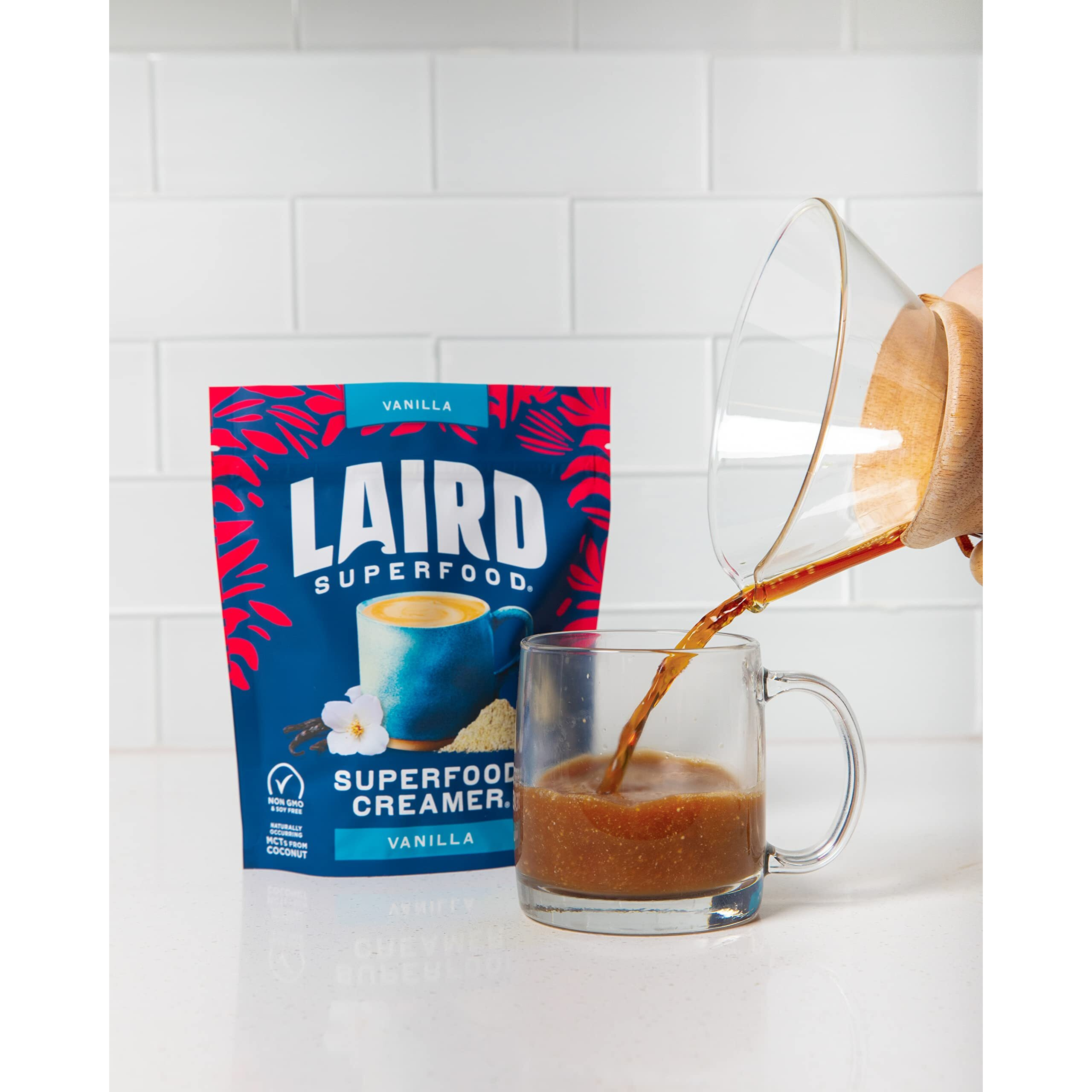 Laird Superfood Non-Dairy Original Superfood Vanilla Coconut Powder Coffee Creamer, Gluten Free, Non-Gmo, Vegan, 8 Oz. Bag, Pack Of 1