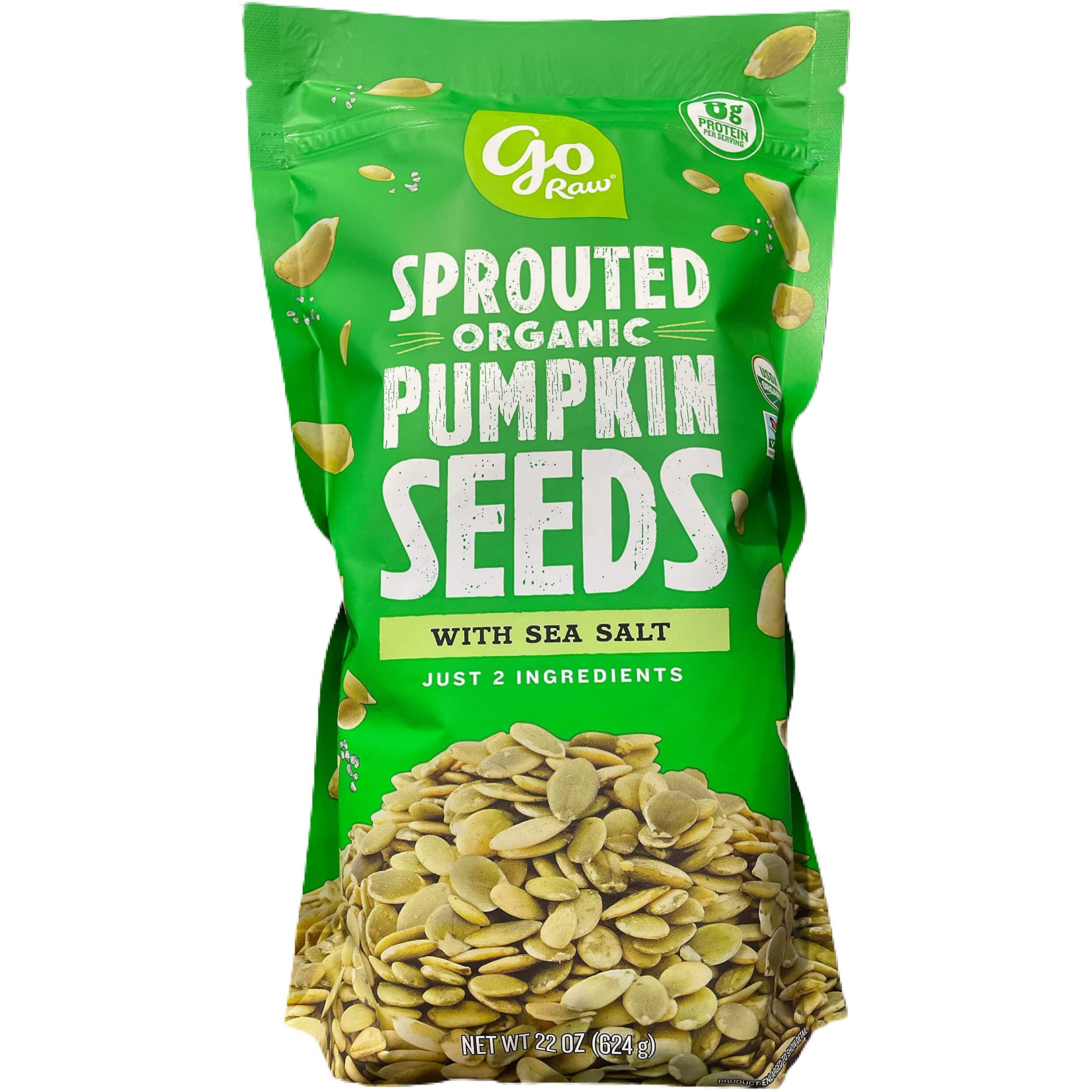 Pumpkin Seeds With Sea Salt, Sprouted & Organic, 22 Oz. Bag | Keto | Vegan | Gluten Free Snacks | Superfood