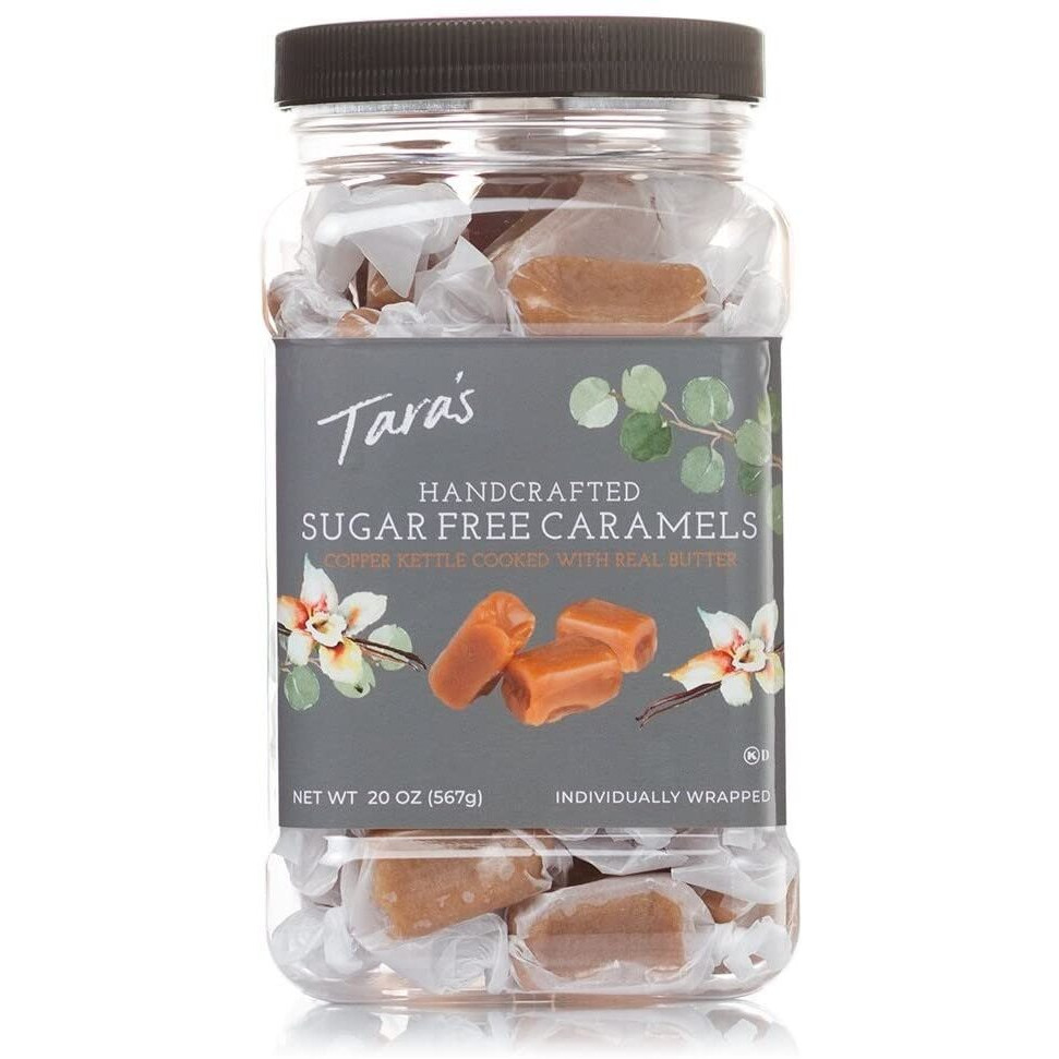 Tara's Gourmet Sugar Free Caramels | Hand Crafted All Natural Candy | Creamy & Individually Wrapped With Real Butter (20 Oz)