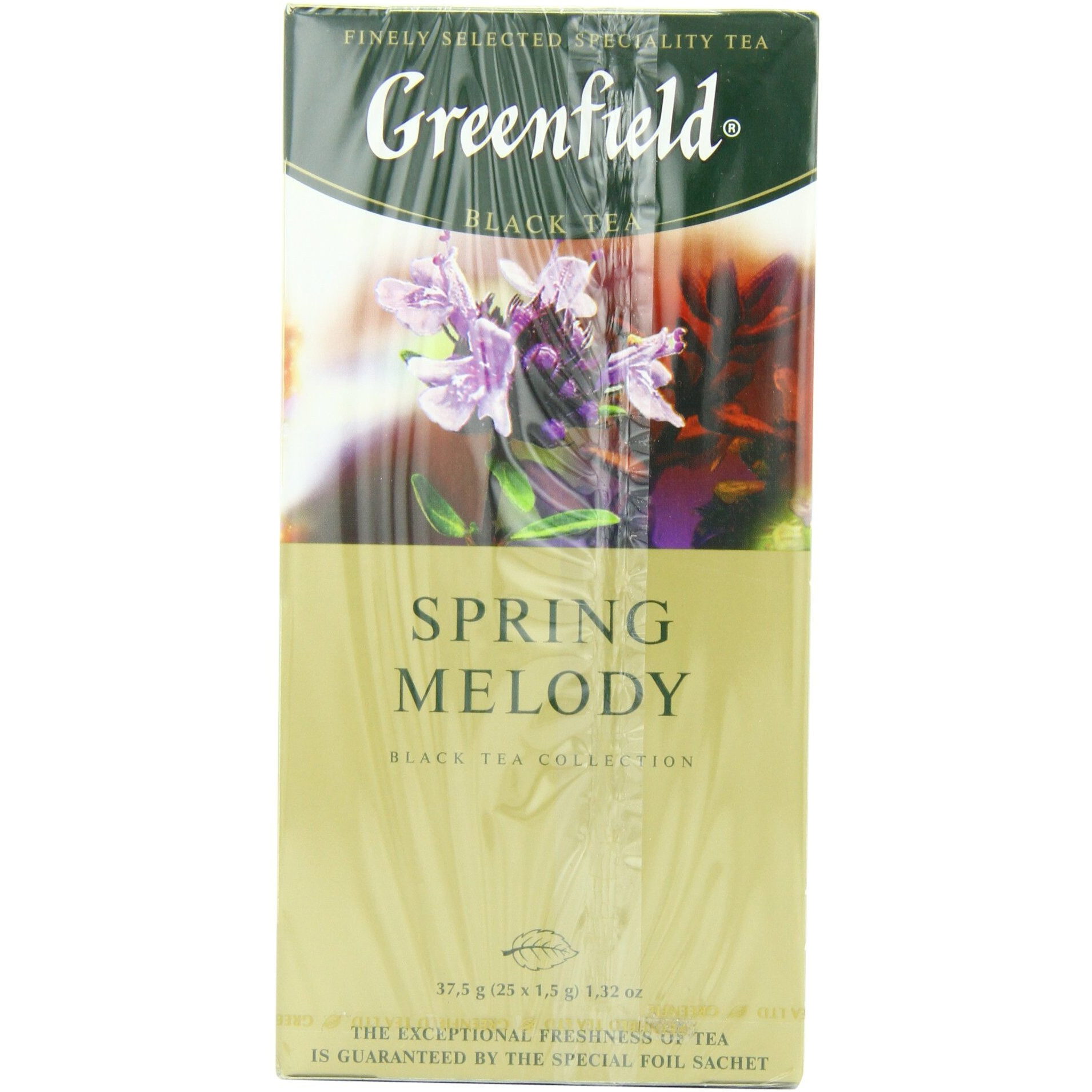 Greenfield Spring Melody Black Tea Fruit & Herbal Collection 25 Teabags The Execptional Freshness Of Tea Is Guranteed By The Special Foil Sachet