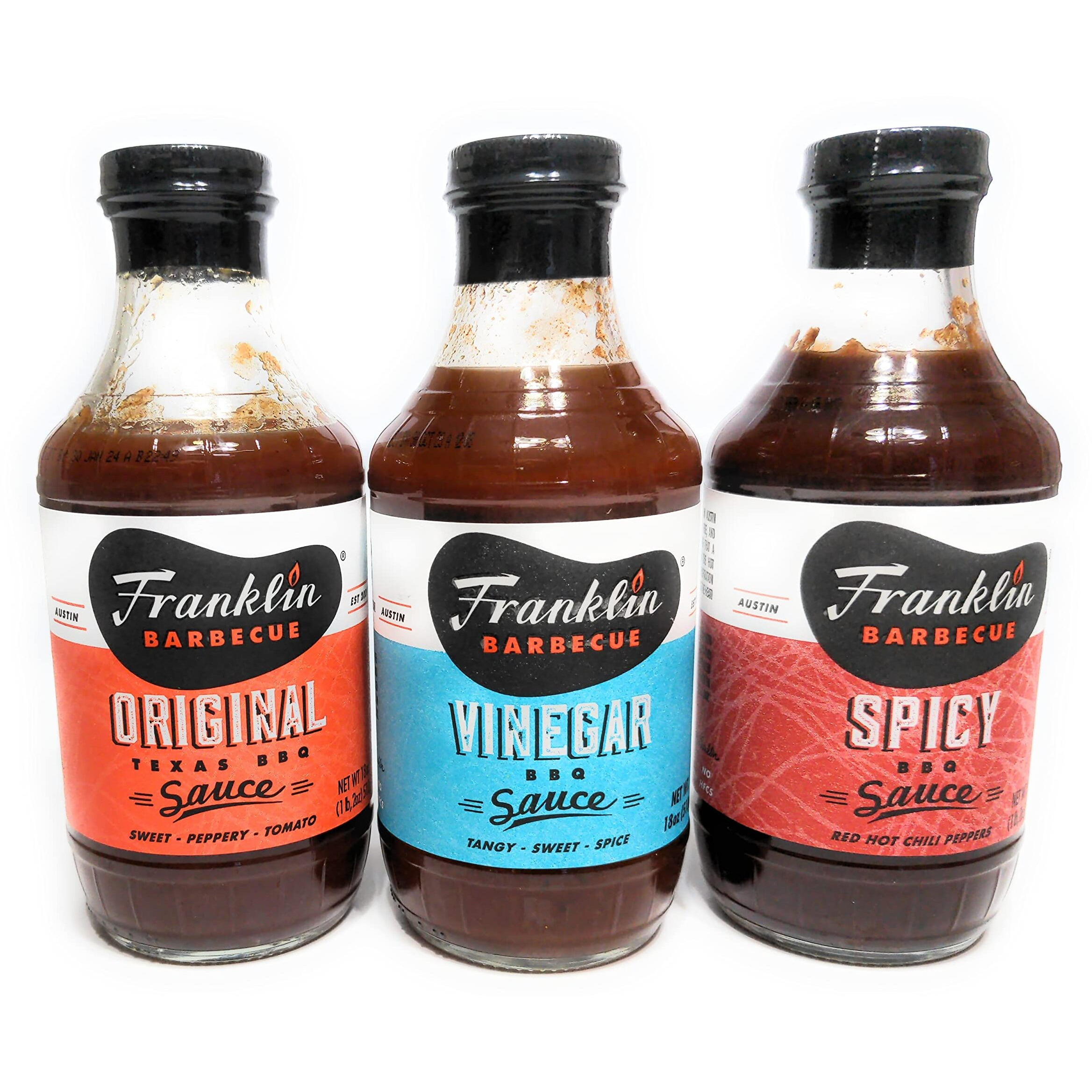 Franklin Barbecue Sauce 12.5Oz Bottle (Pack Of 3) (Sampler Pack 1 Of Each Flavor)