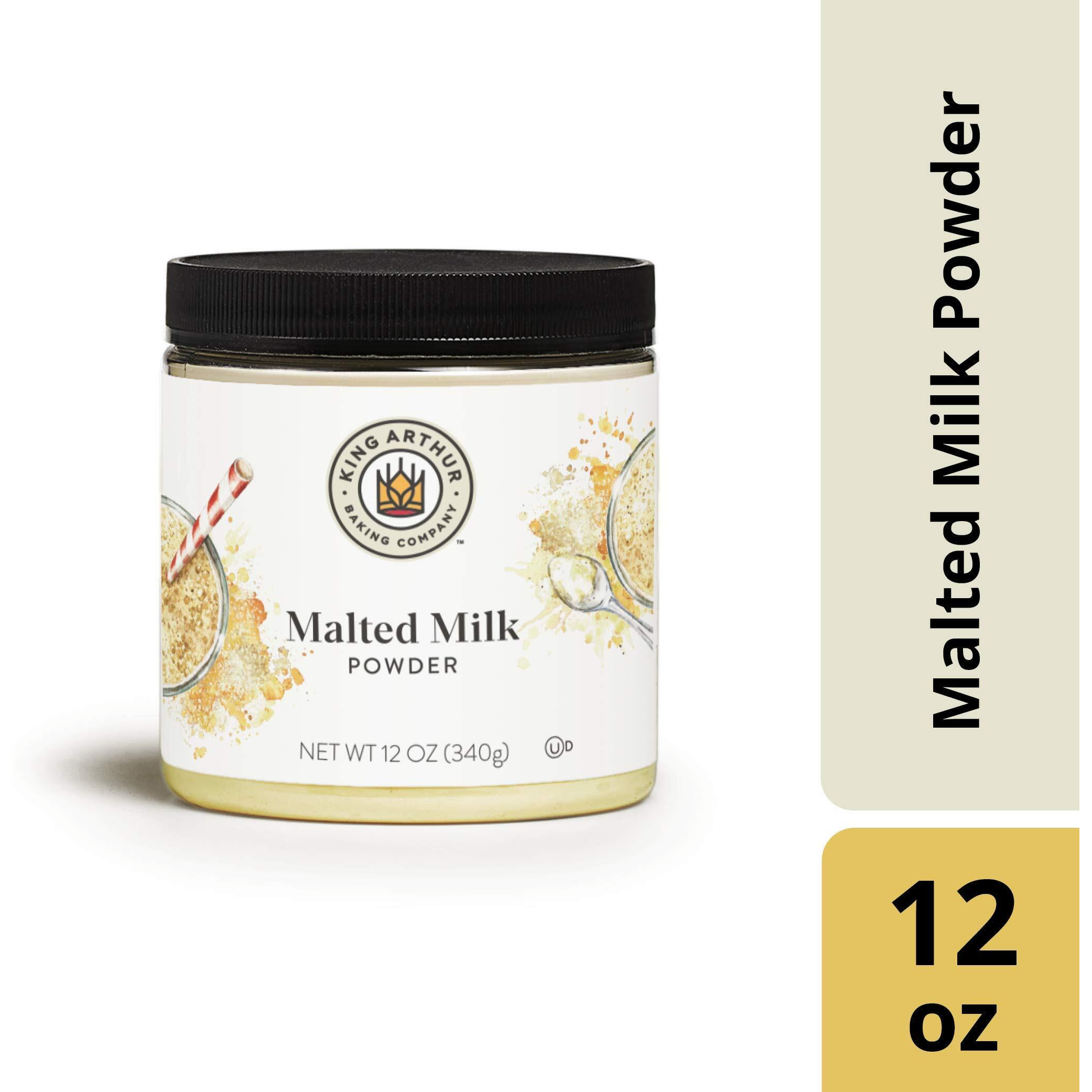 King Arthur Malted Milk Powder Premium Baking Ingredient For Classic Diner-Style Sweetness, Ideal For Milkshakes, Pancakes, And Waffles - 12 Oz Jar Of Authentic Malt Flavor Enhancer