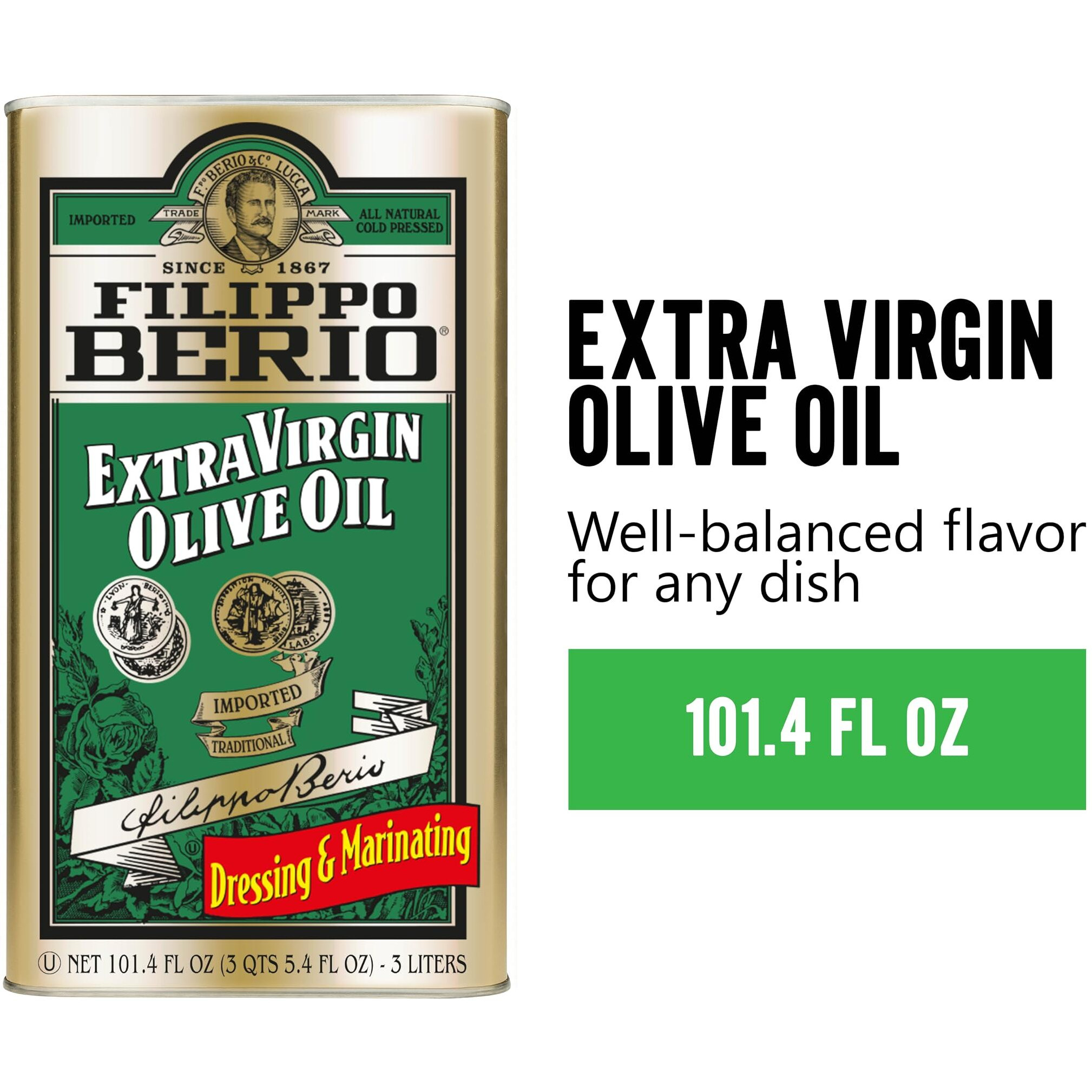 Filippo Berio Extra Virgin Olive Oil, 101.4 Ounce Tin