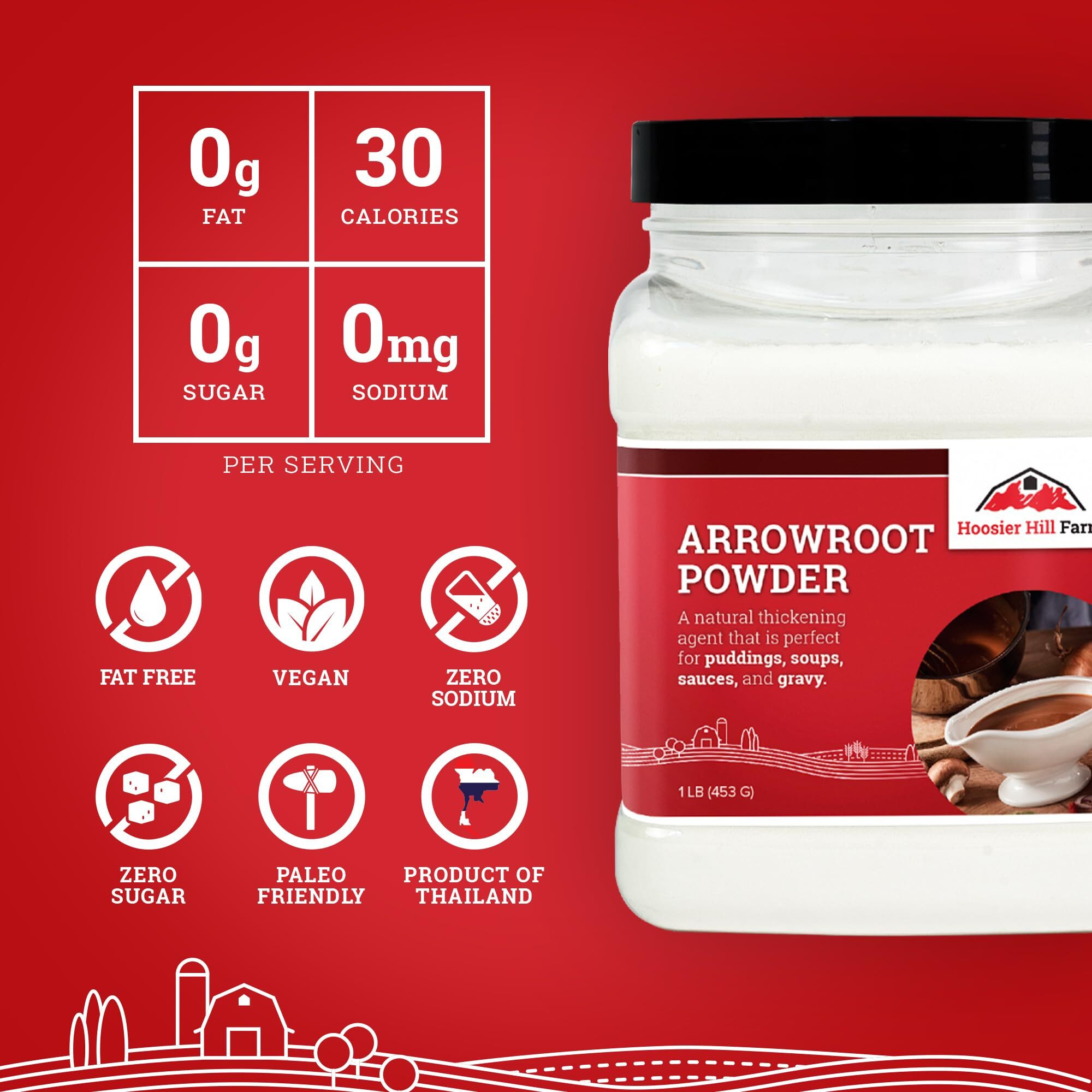 Hoosier Hill Farm Premium Arrowroot Powder, 1Lb (Pack Of 1)