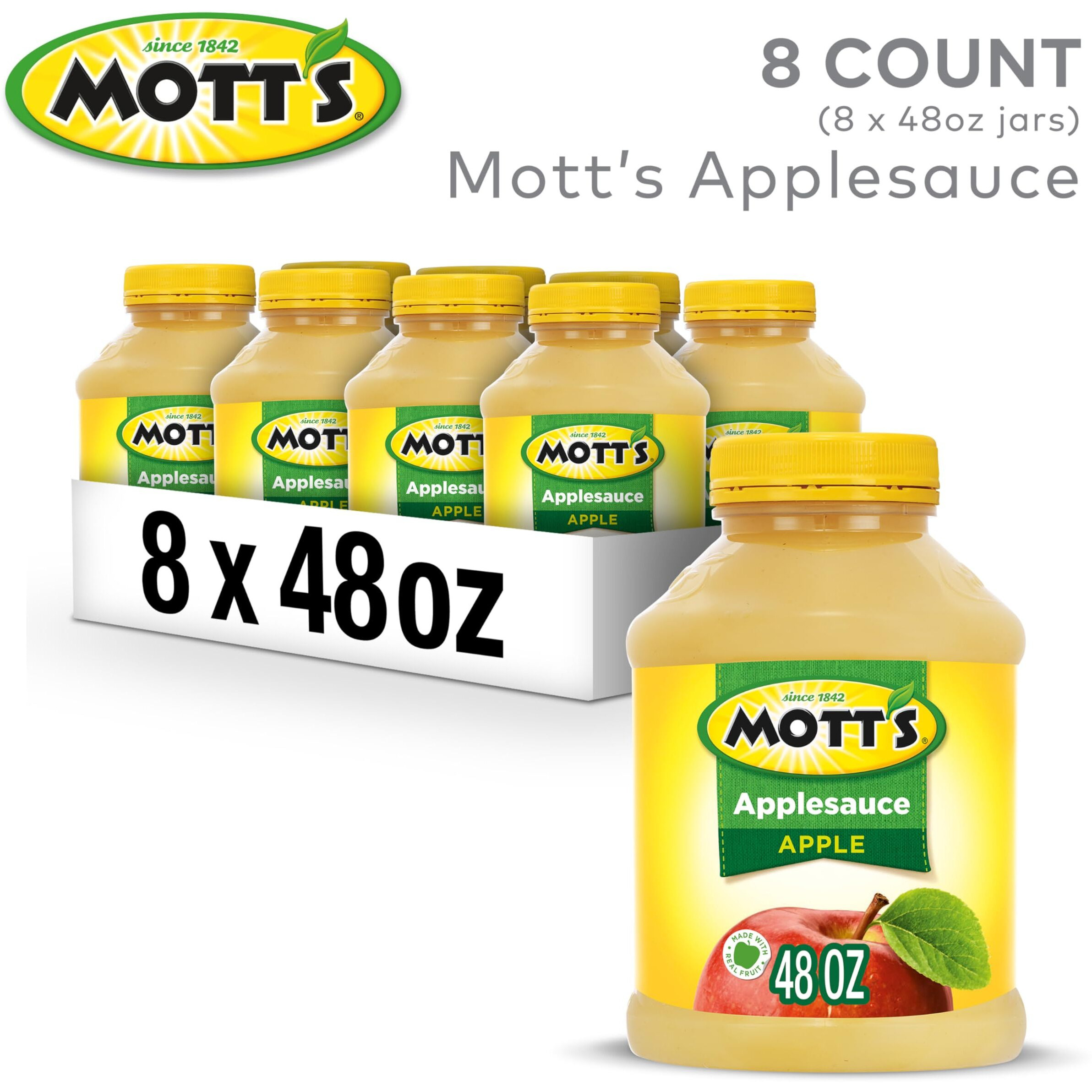 Mott's Applesauce, 48 Oz Jar (Pack Of 8), No Artificial Flavors, Good Source Of Vitamin C, Nutritious Option For The Whole Family