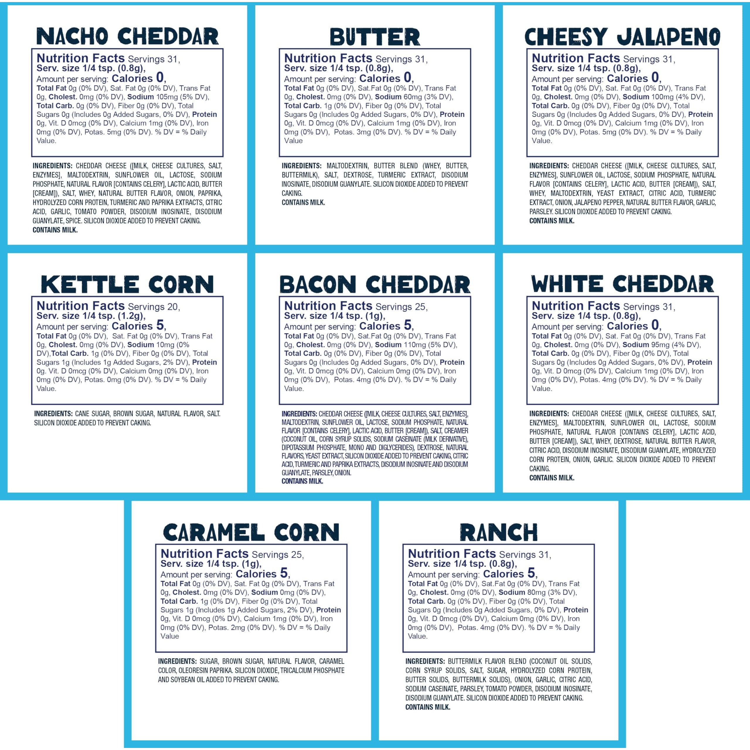 Kernel Season's Popcorn Seasoning Mini Jars Variety Pack, 0.9 Ounce (Pack Of 8)