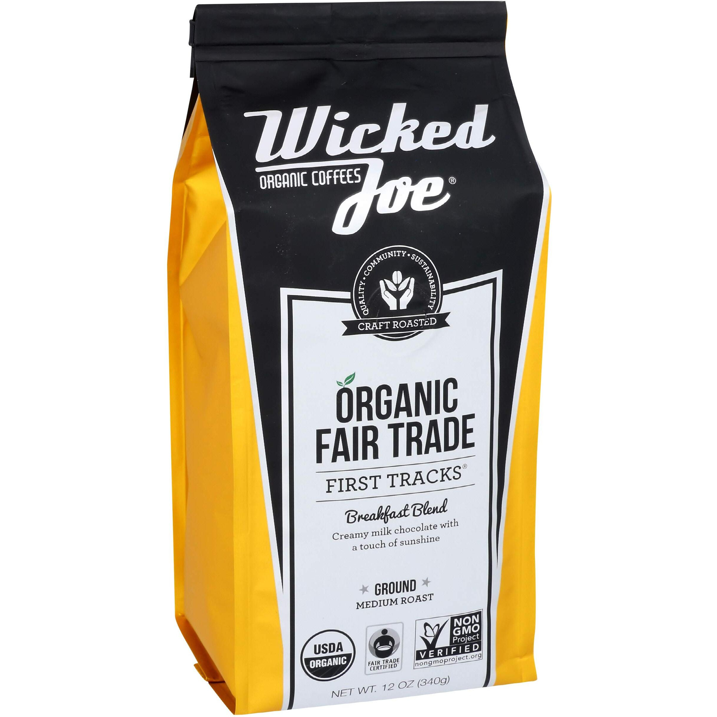 Wicked Joe Coffee Breakfast Blend Ground, 12 Oz, Yellow