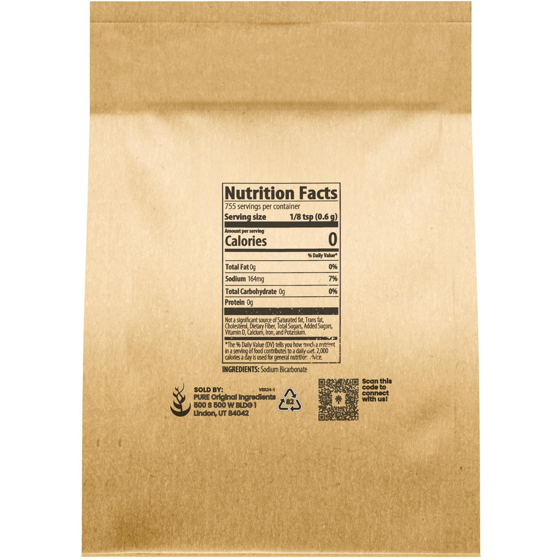 Pure Original Ingredients Sodium Bicarbonate (Baking Soda) (1 Lb) Eco-Friendly Packaging, Always Pure, No Fillers Or Additives