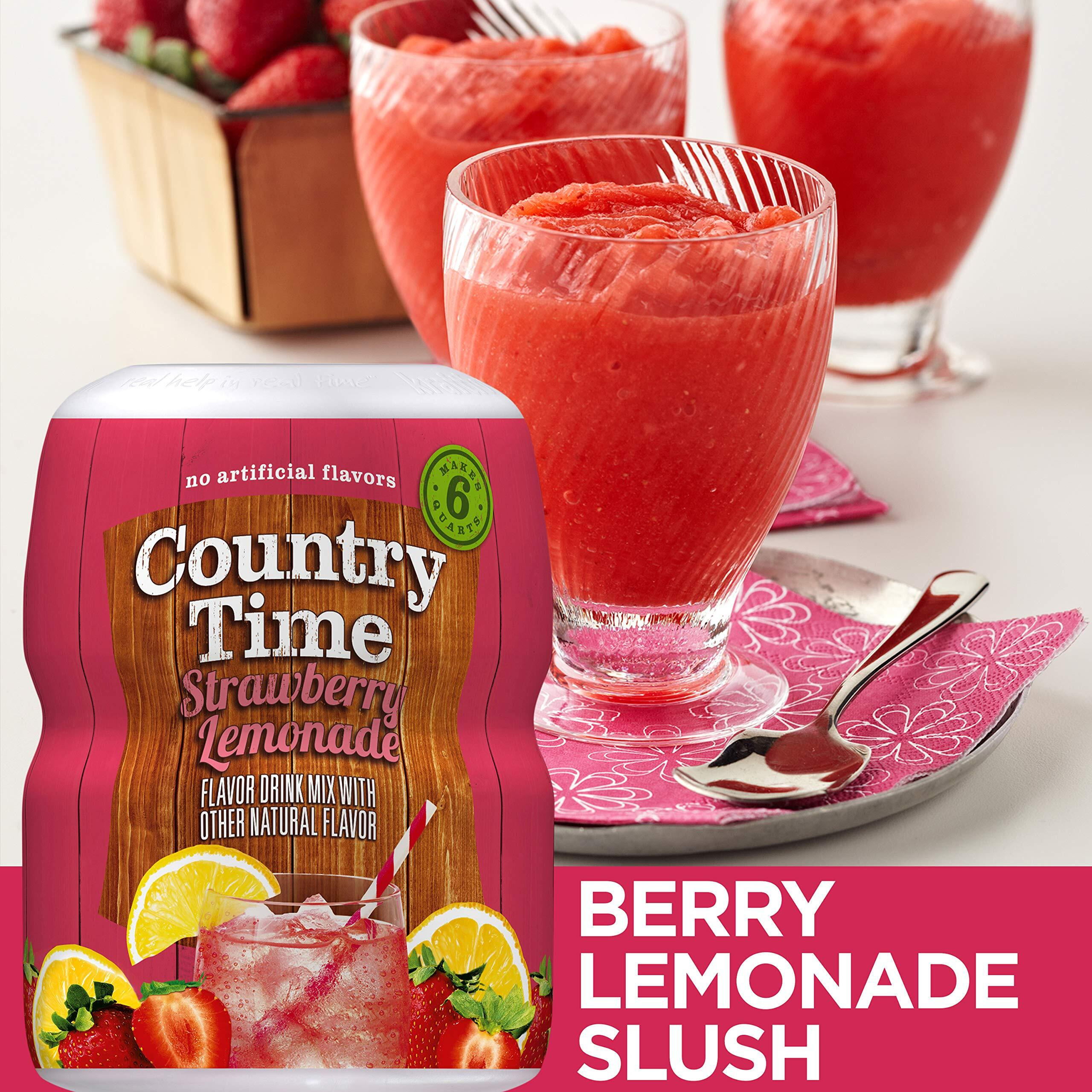 Country Time, Powdered Drink Mix, Strawberry Lemonade, 18Oz Tub (Pack Of 3)